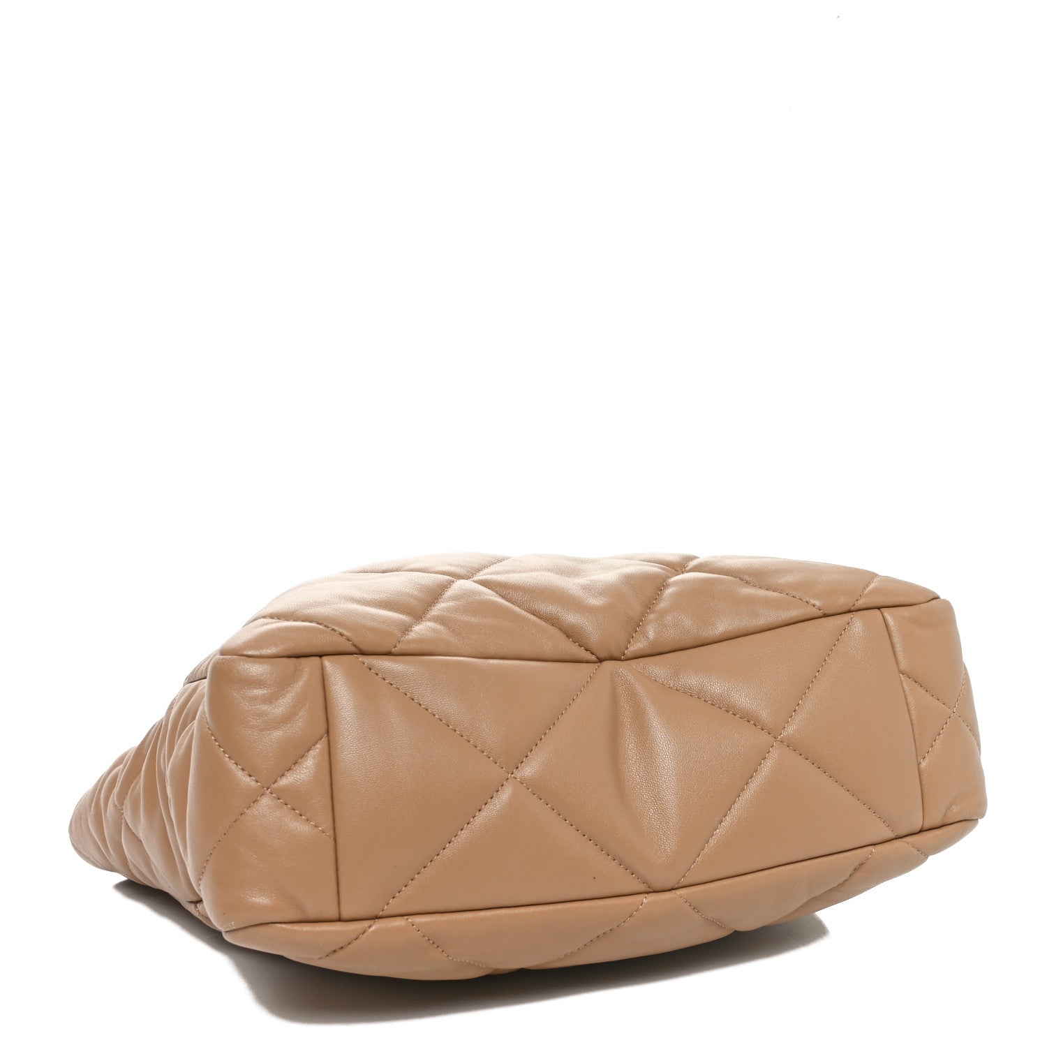 Lambskin Quilted Chanel 19 Shopping Bag Beige