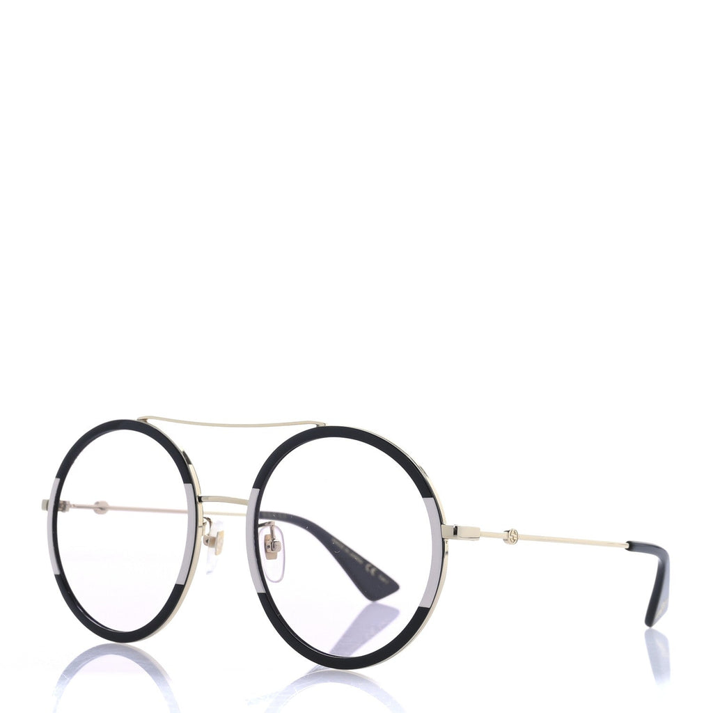 Round Frame Sunglasses GG0061S Black White
