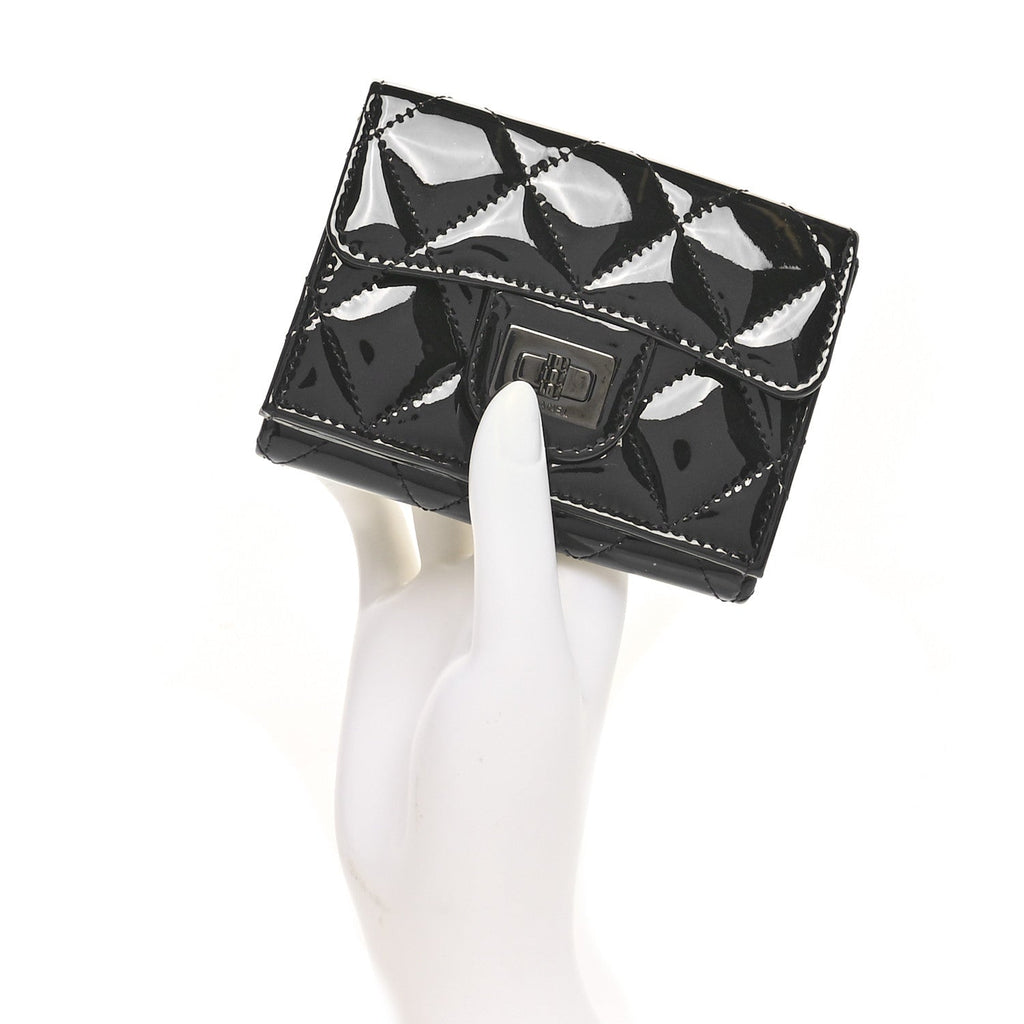 Patent Quilted Reissue Compact Wallet So Black