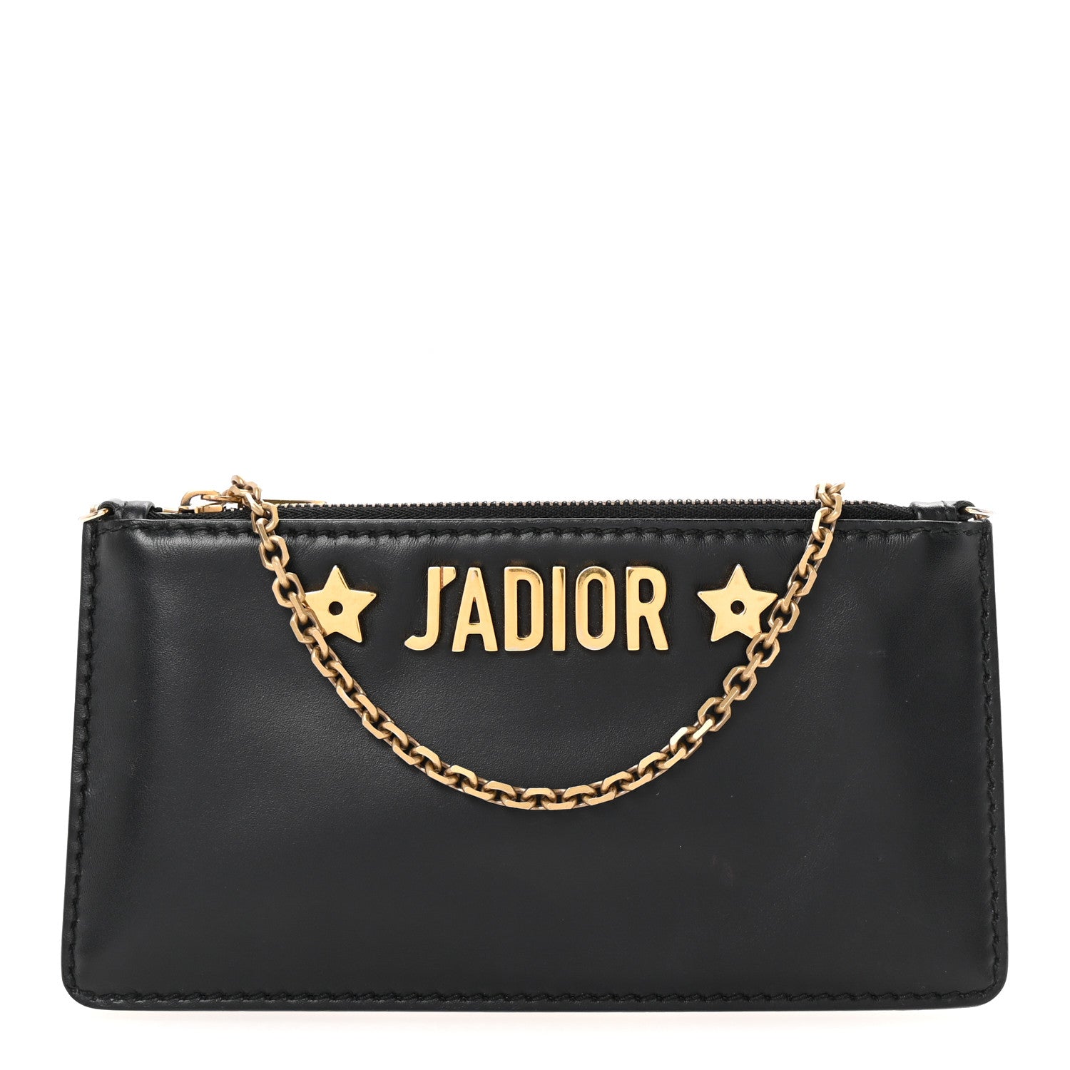 Calfskin J'adior Croisiere Chain Pouch Black