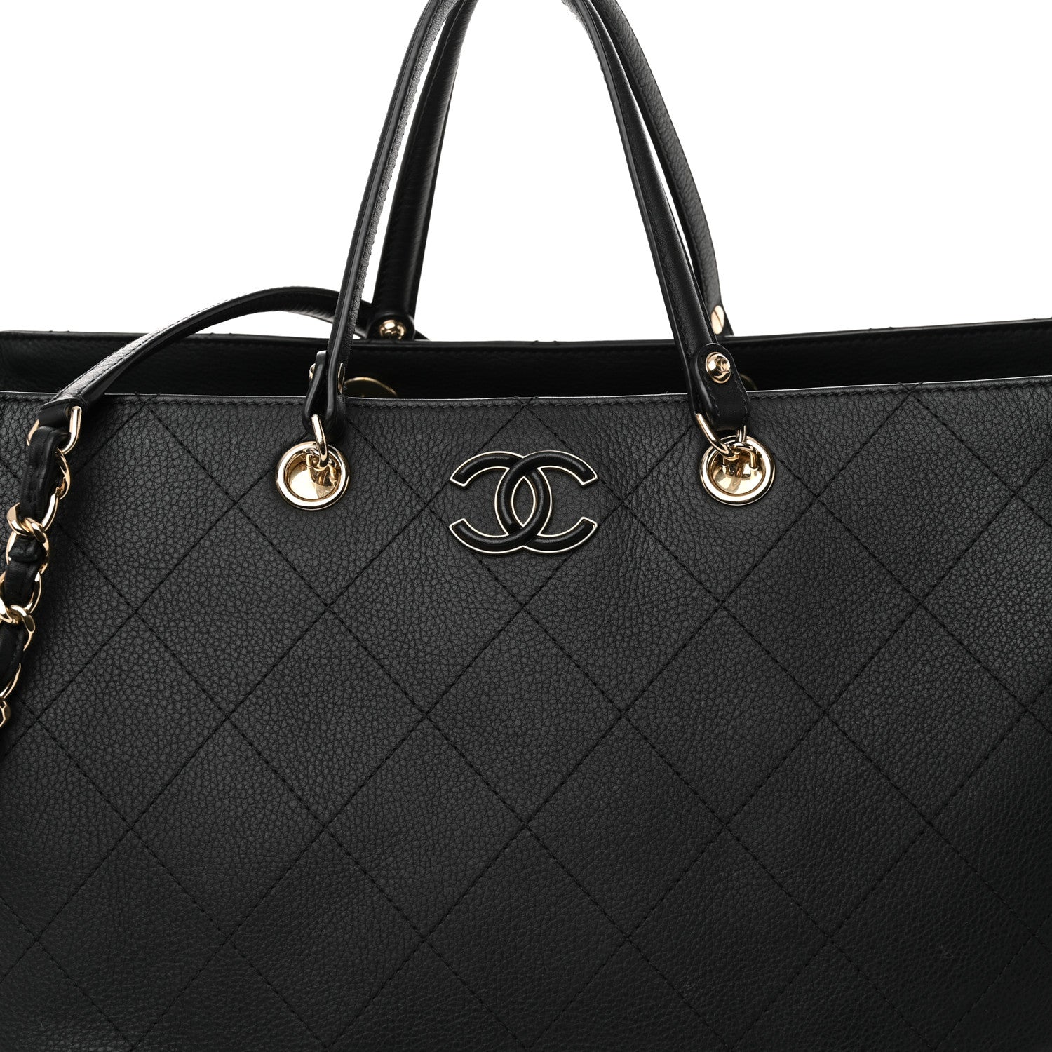 Bullskin Stitched Large Shopping Bag Black