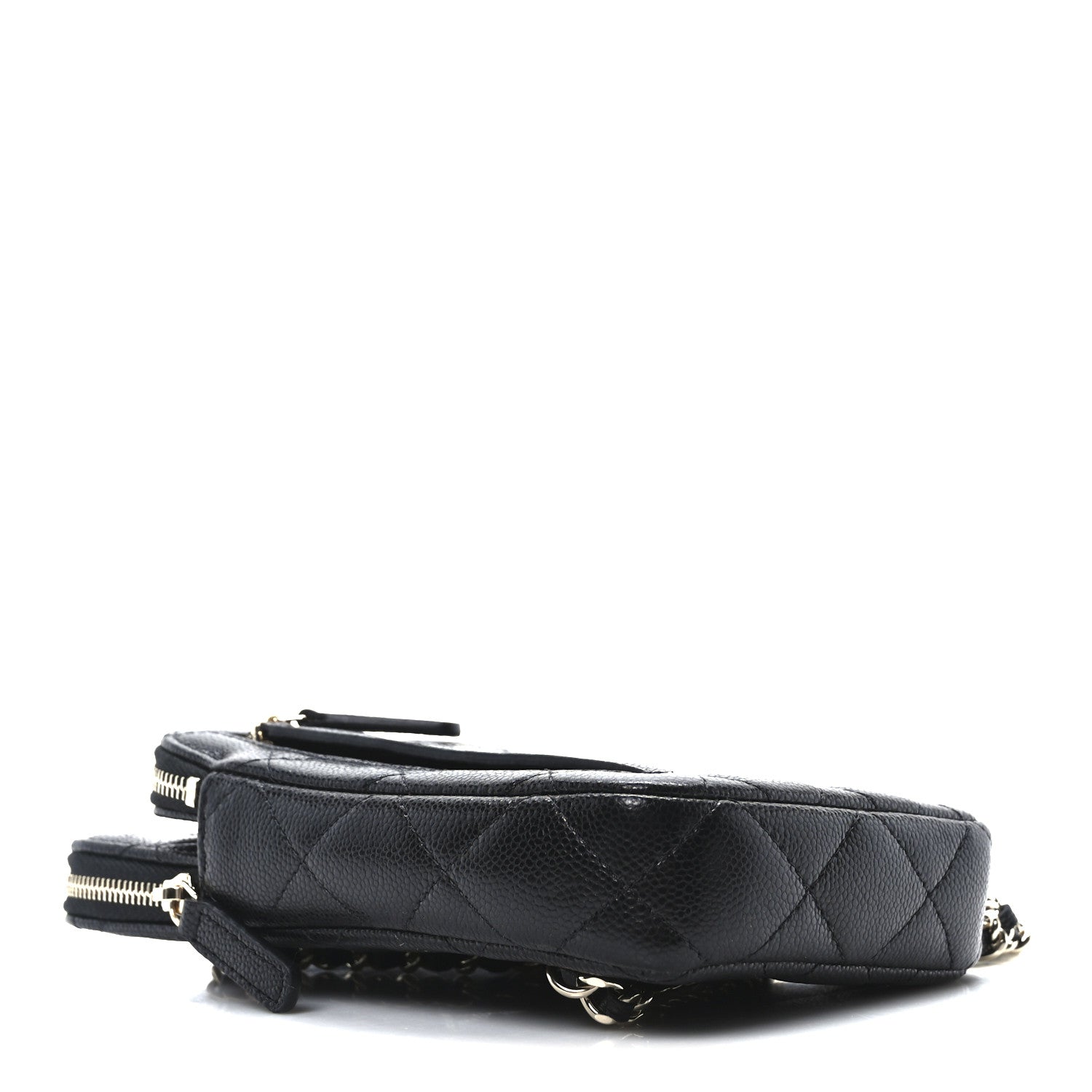 Caviar Quilted Phone Pocket With Chain WOC Black