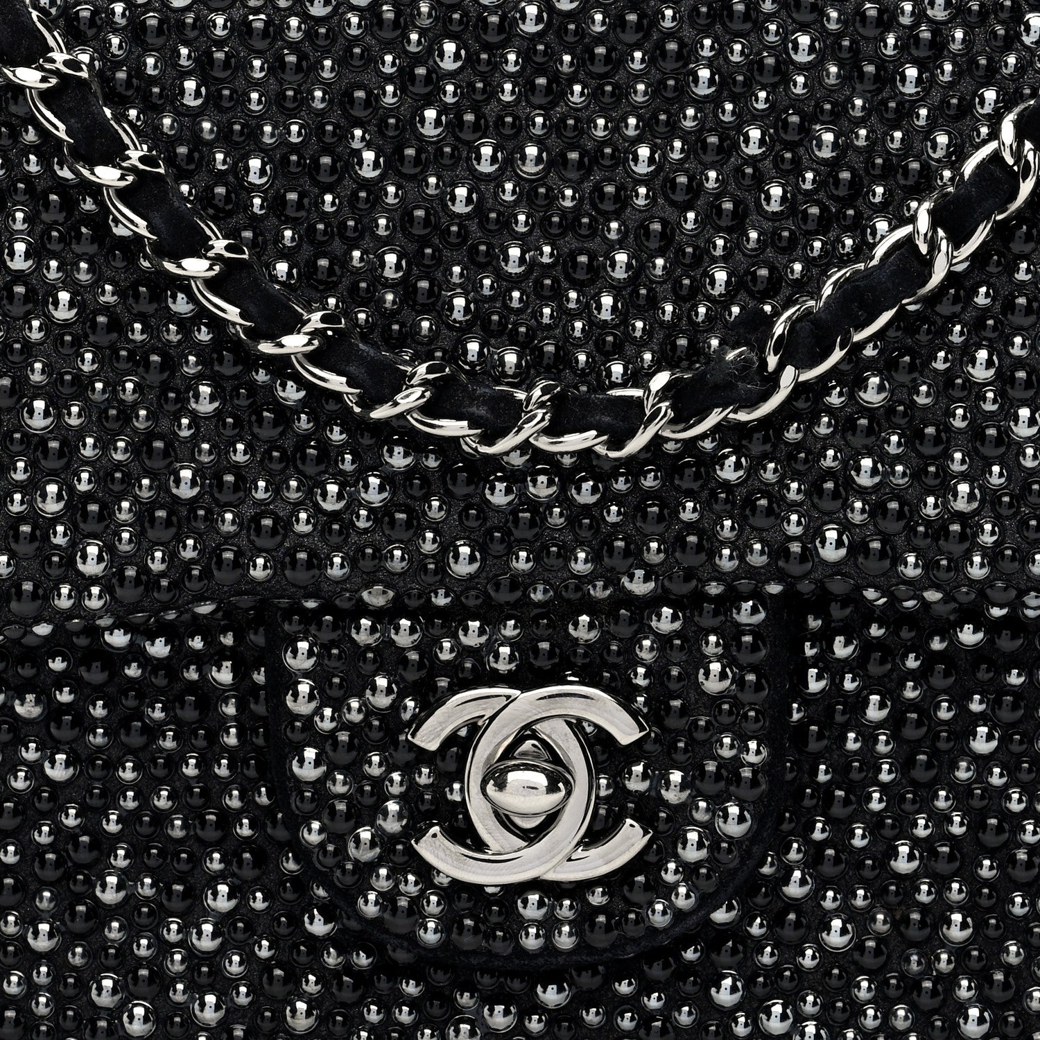 Suede Beaded Small Flap Dark Grey