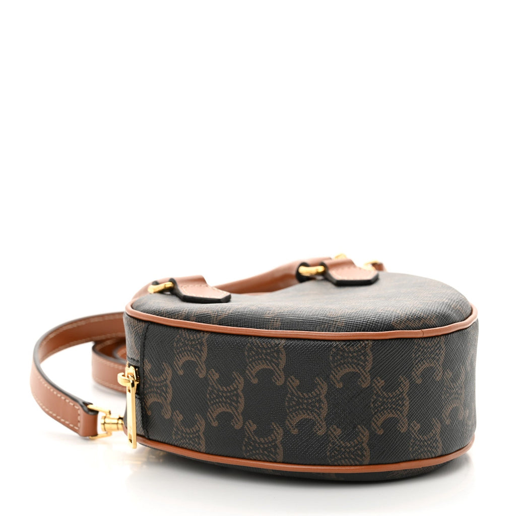 Triomphe Canvas Calfskin Heart Bag Tan