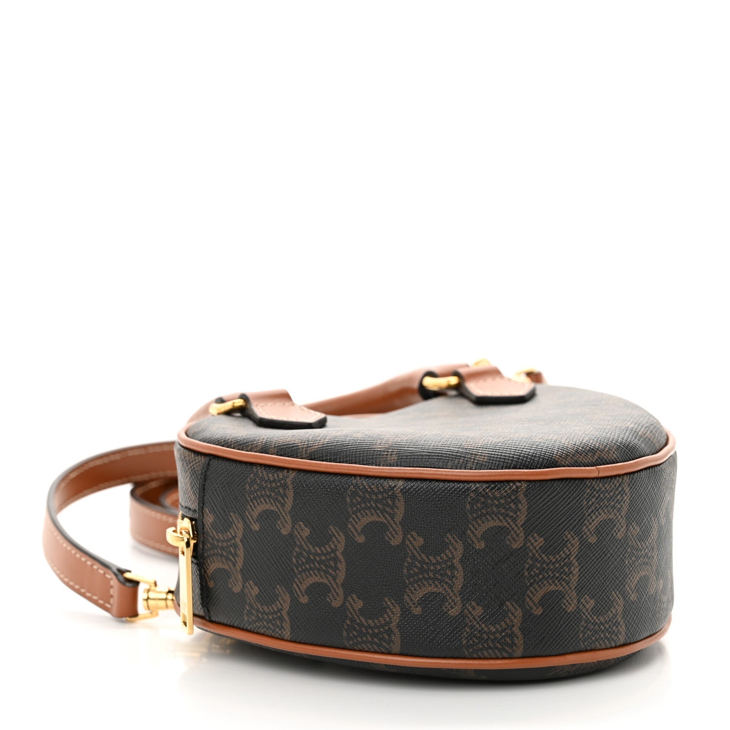 Triomphe Canvas Calfskin Heart Bag Tan