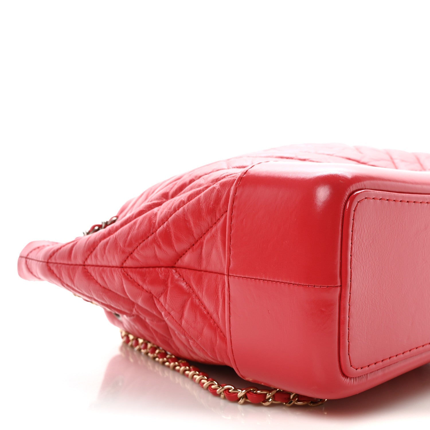 Aged Calfskin Chevron Quilted Small Gabrielle Backpack Dark Pink