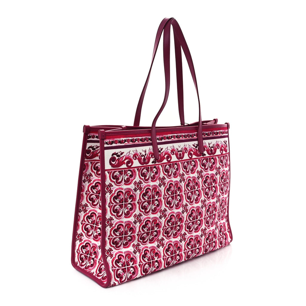 Canvas Large Shopper Tote Fucsia Multicolor