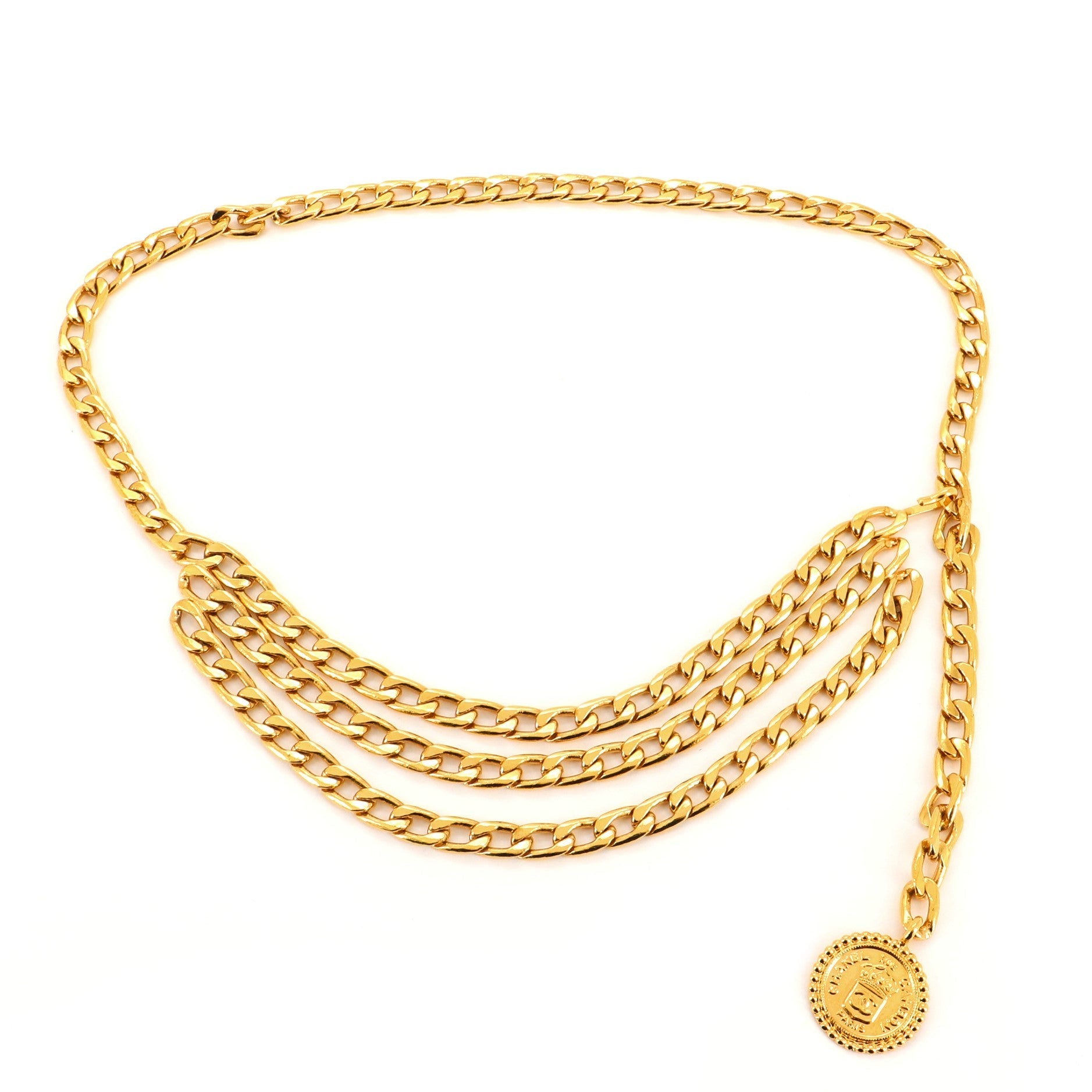 Vintage Medallion Chain Belt Metal 90