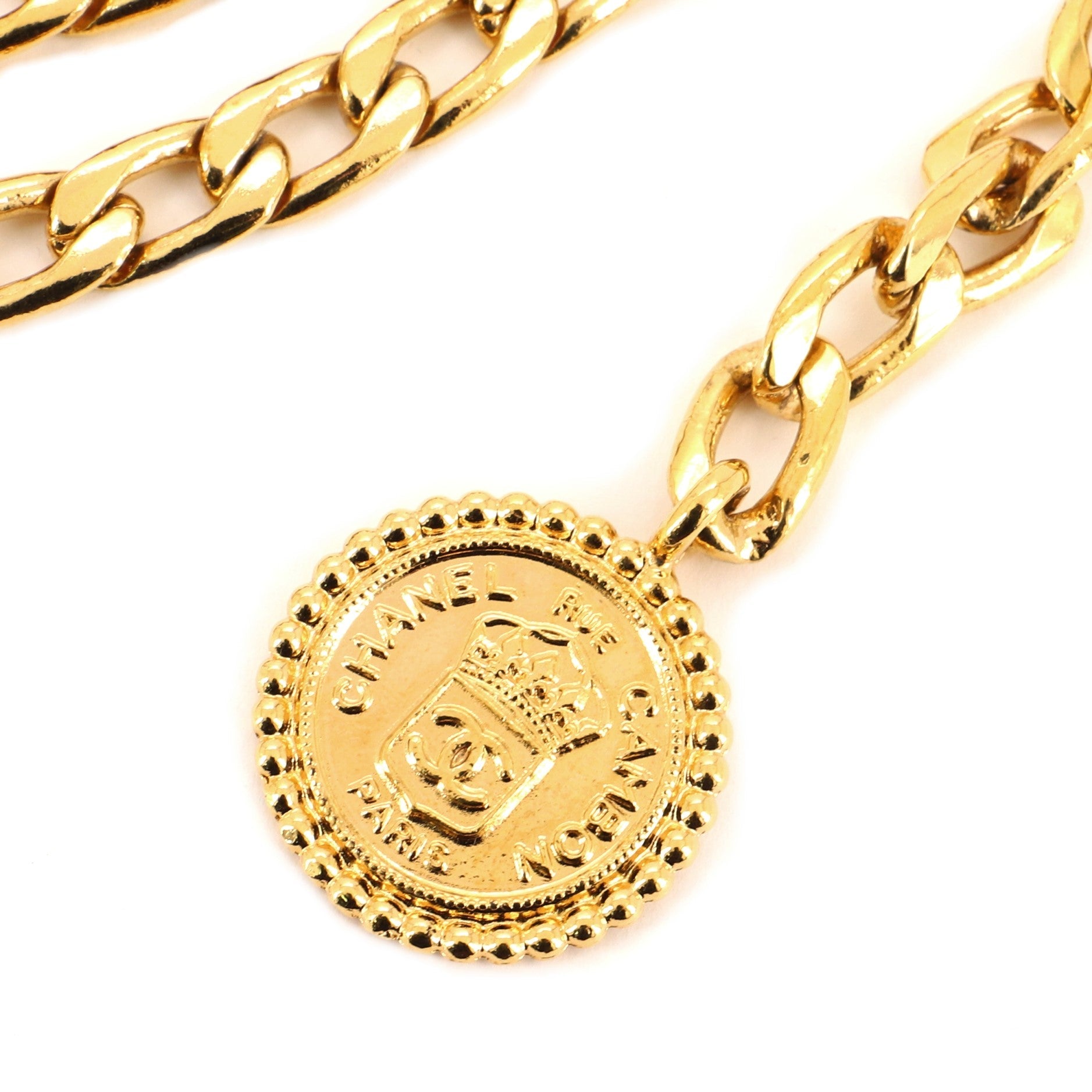 Vintage Medallion Chain Belt Metal 90