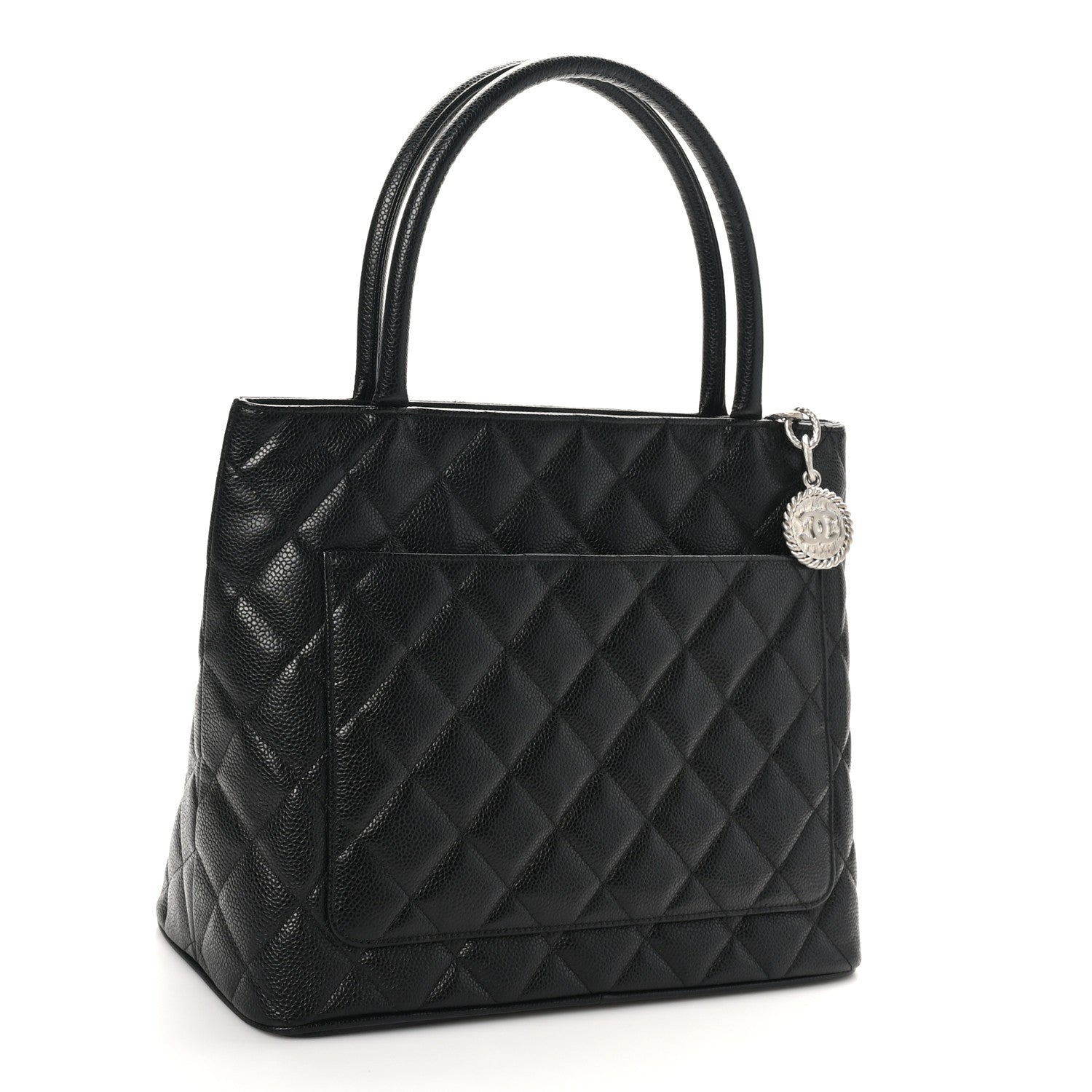 Caviar Quilted Medallion Tote Black