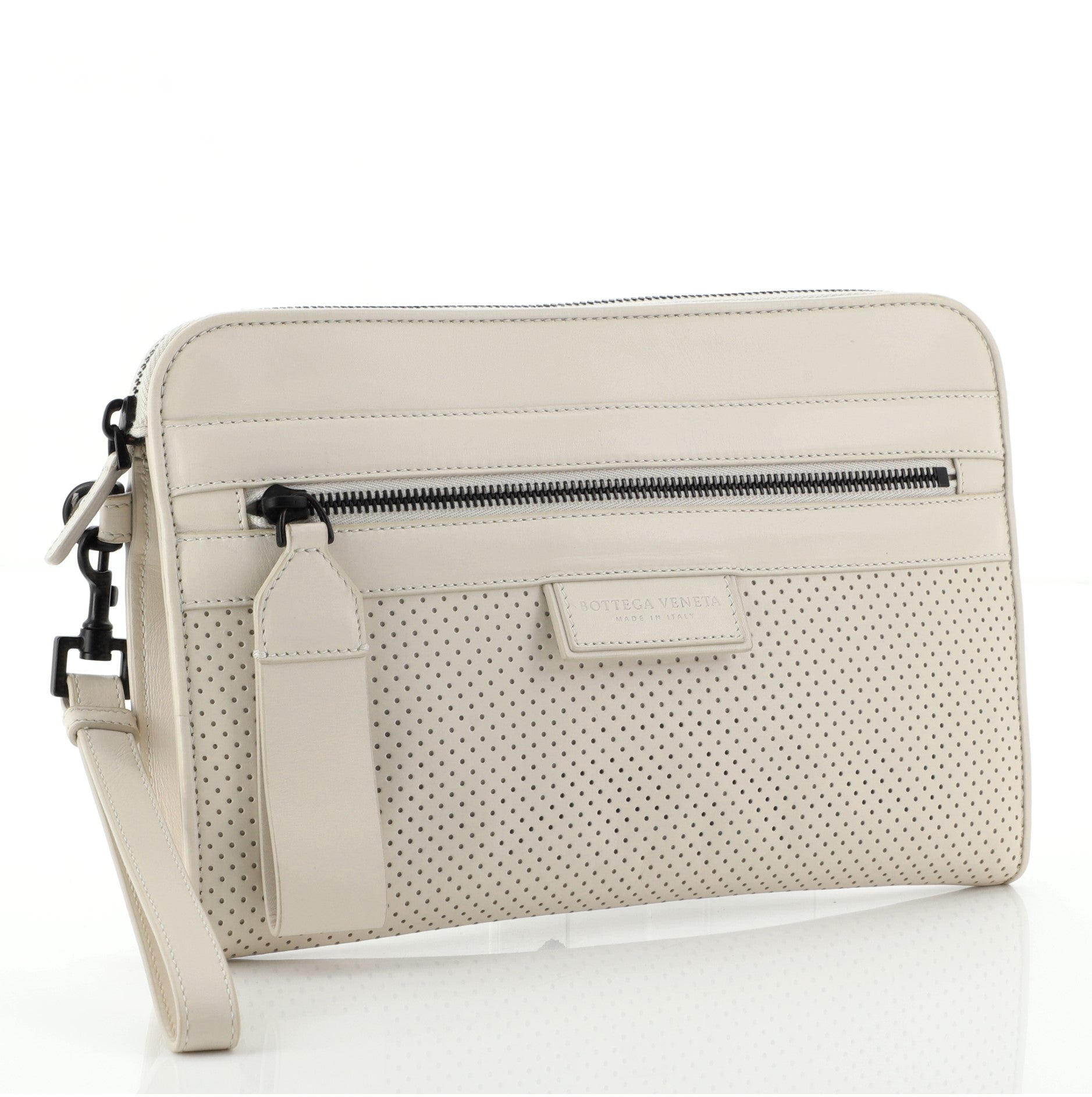 Wristlet Clutch Perforated Leather Medium