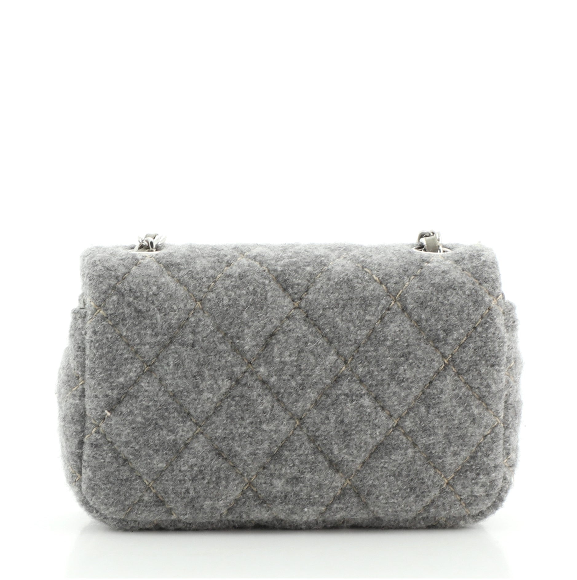 Chain Flap Bag Quilted Wool Extra Mini