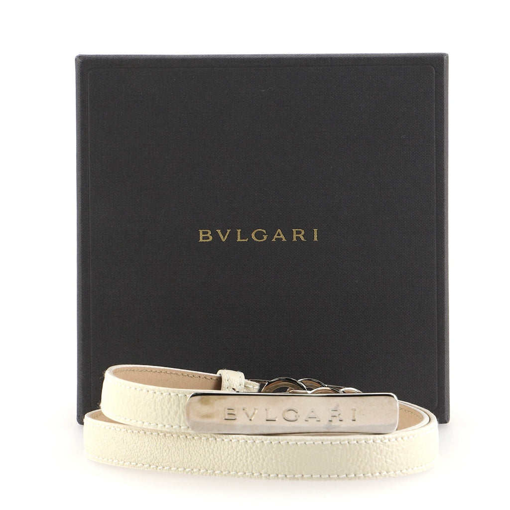 Double Ring Bvlgari Belt Metal with Leather Thin 85