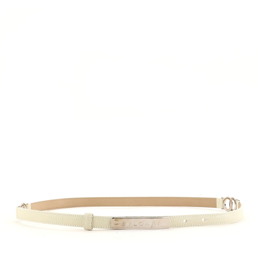 Double Ring Bvlgari Belt Metal with Leather Thin 85