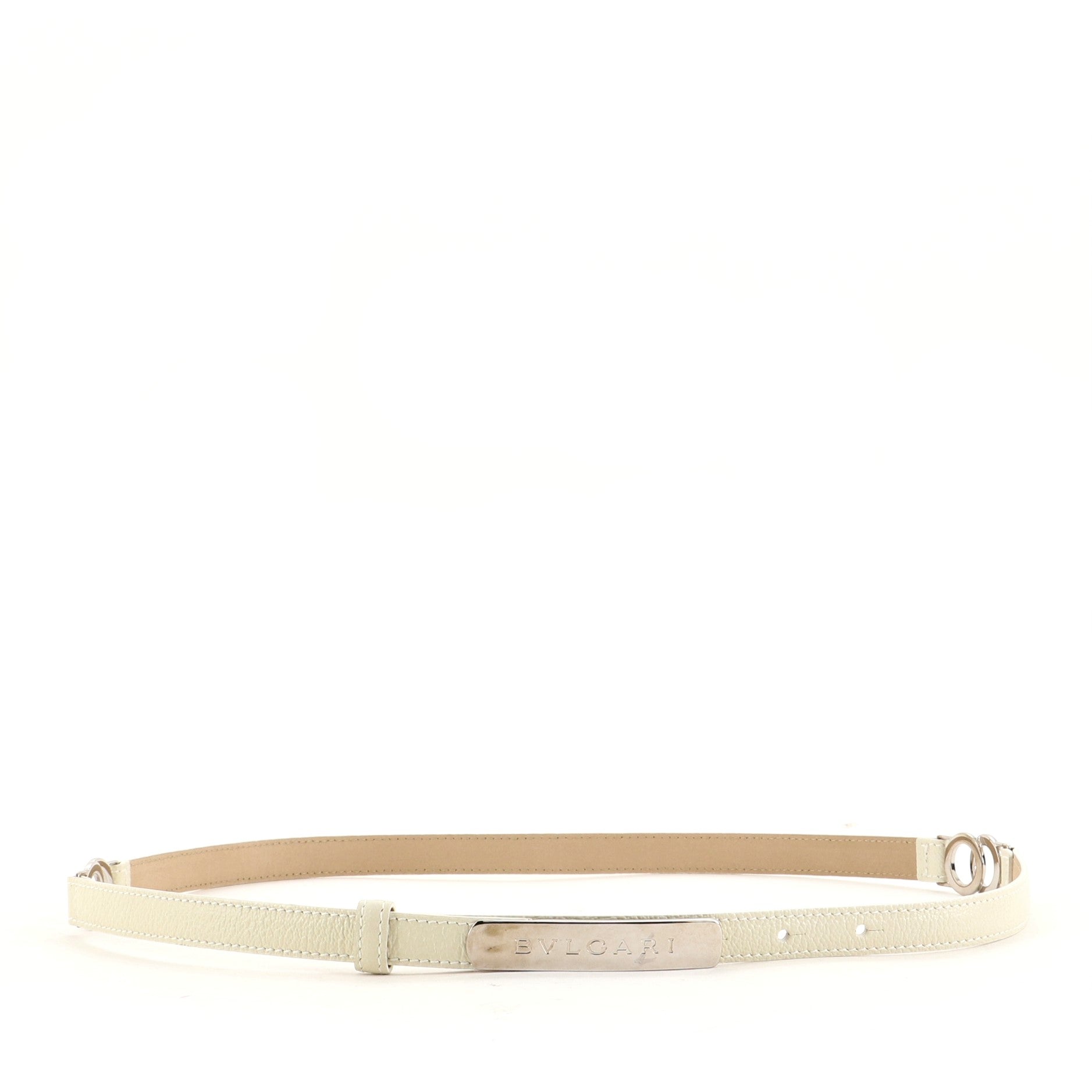 Double Ring Bvlgari Belt Metal with Leather Thin 85