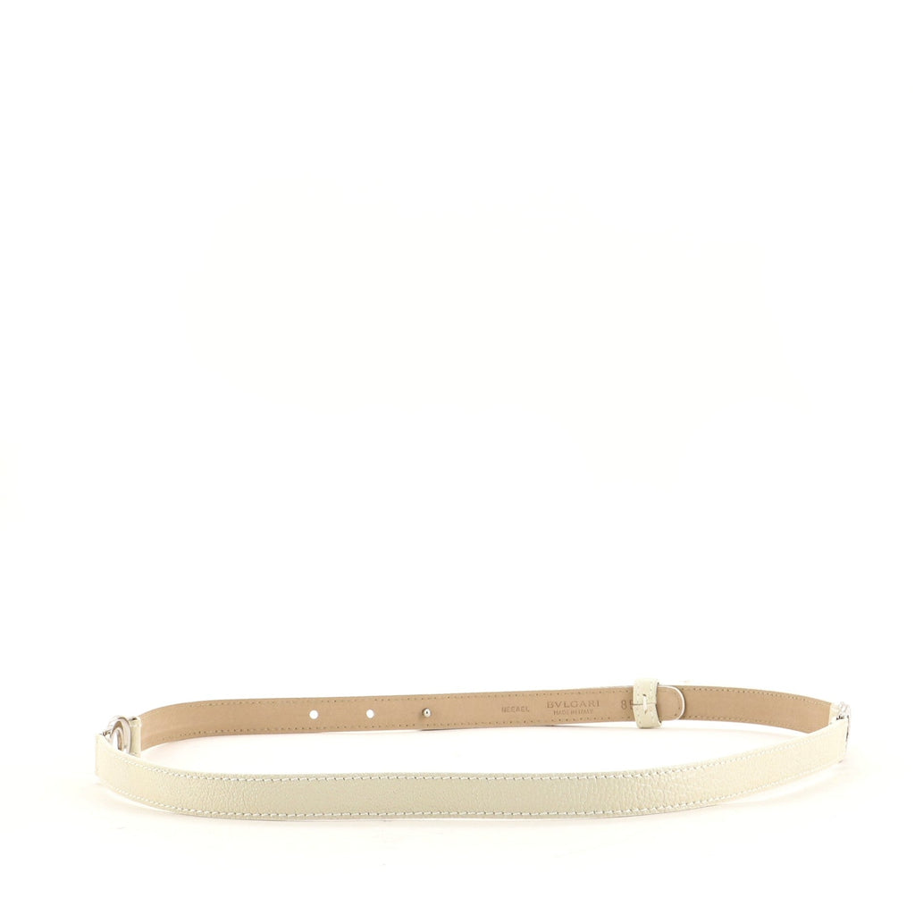 Double Ring Bvlgari Belt Metal with Leather Thin 85