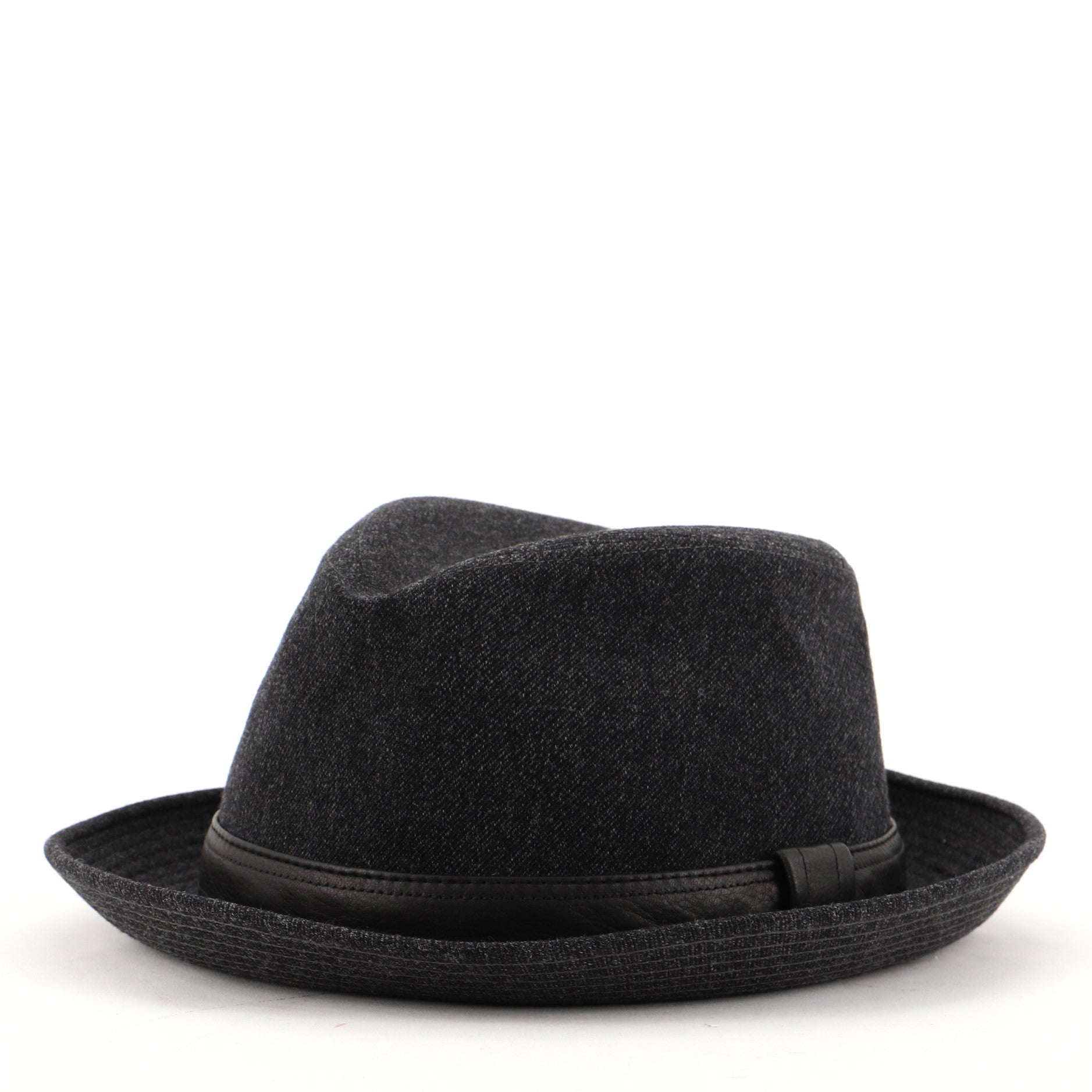 Fedora Hat Wool with Leather Medium