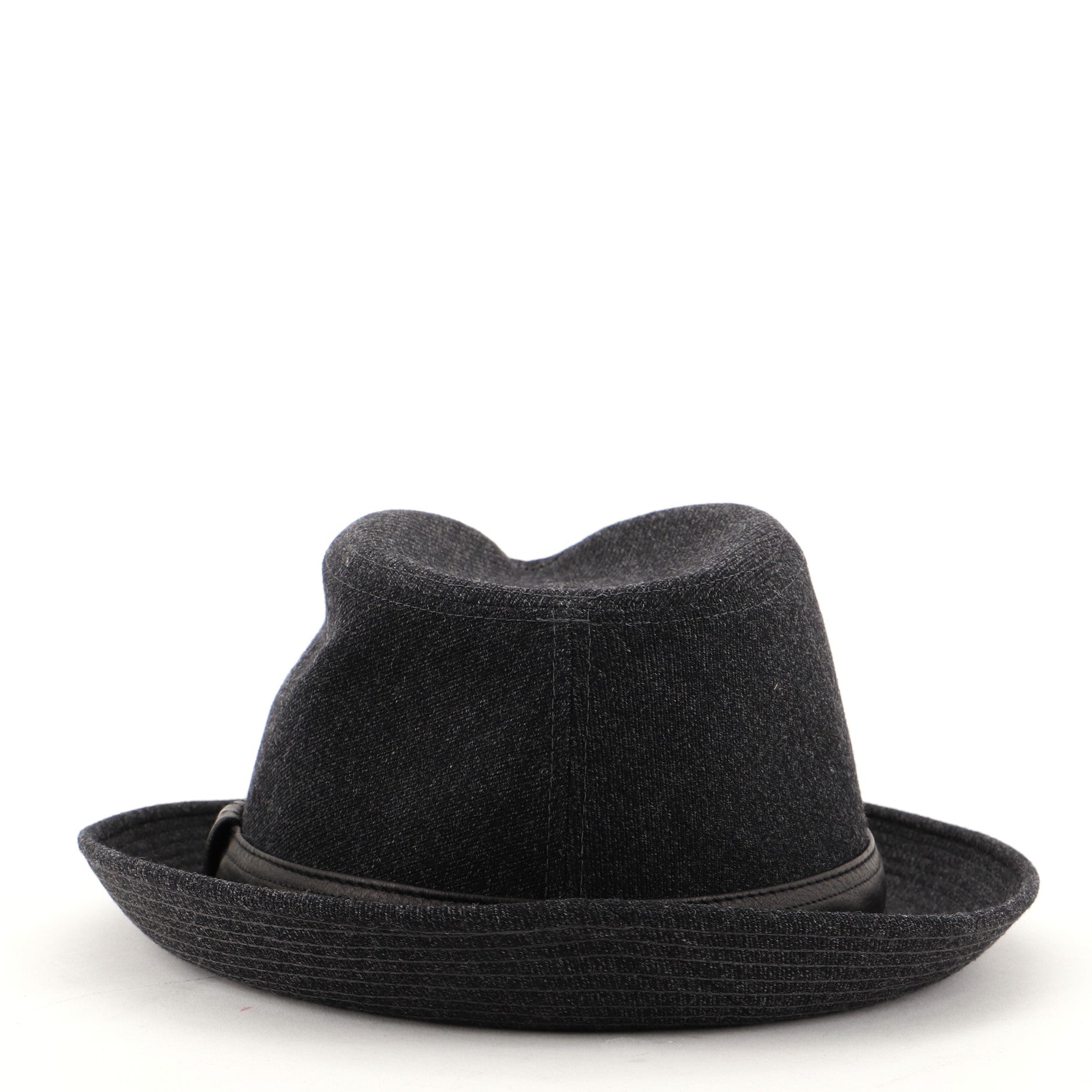 Fedora Hat Wool with Leather Medium