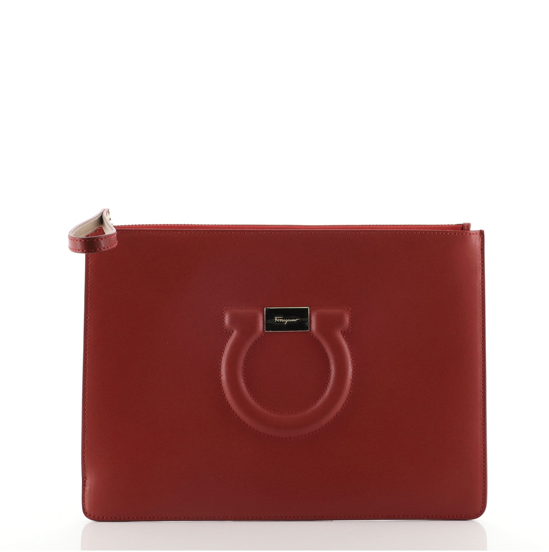 Gancini Wristlet Clutch Leather Medium