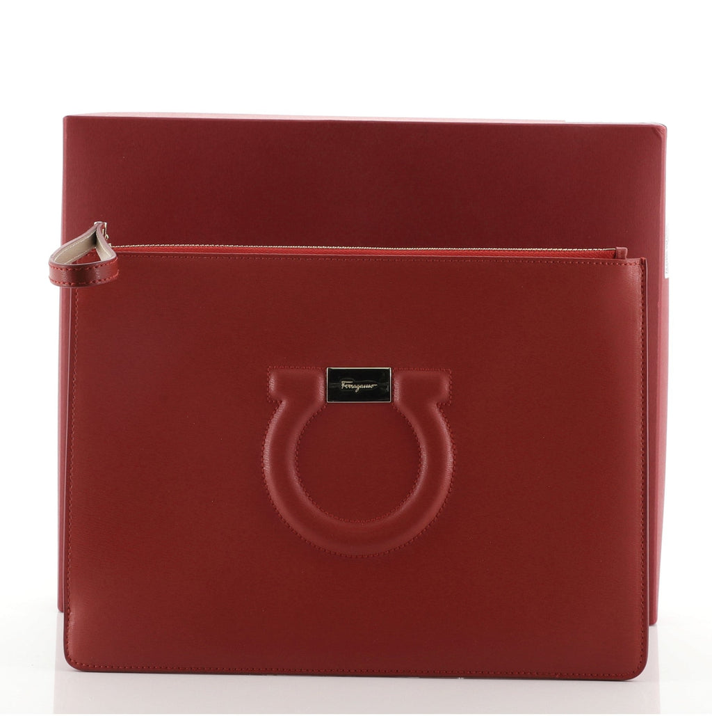 Gancini Wristlet Clutch Leather Medium