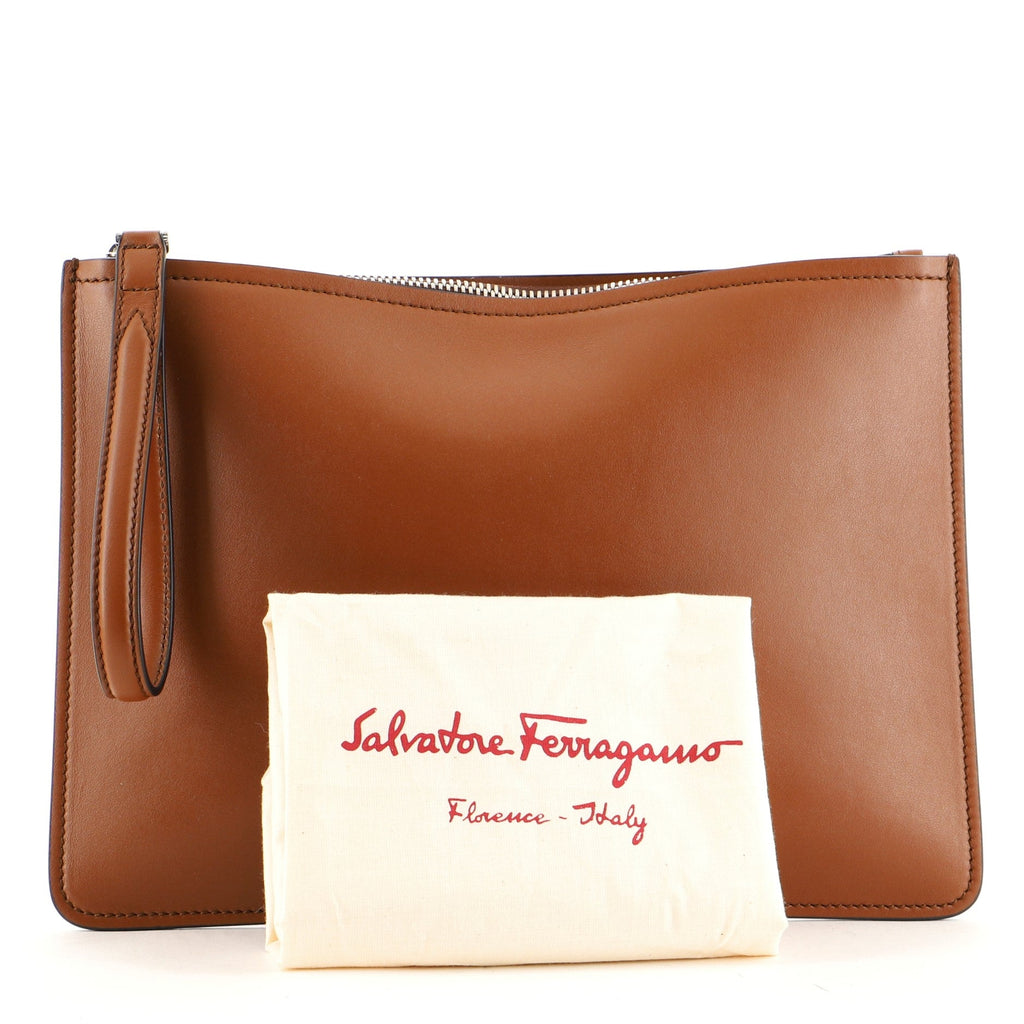 Gancini Wristlet Clutch Leather Medium