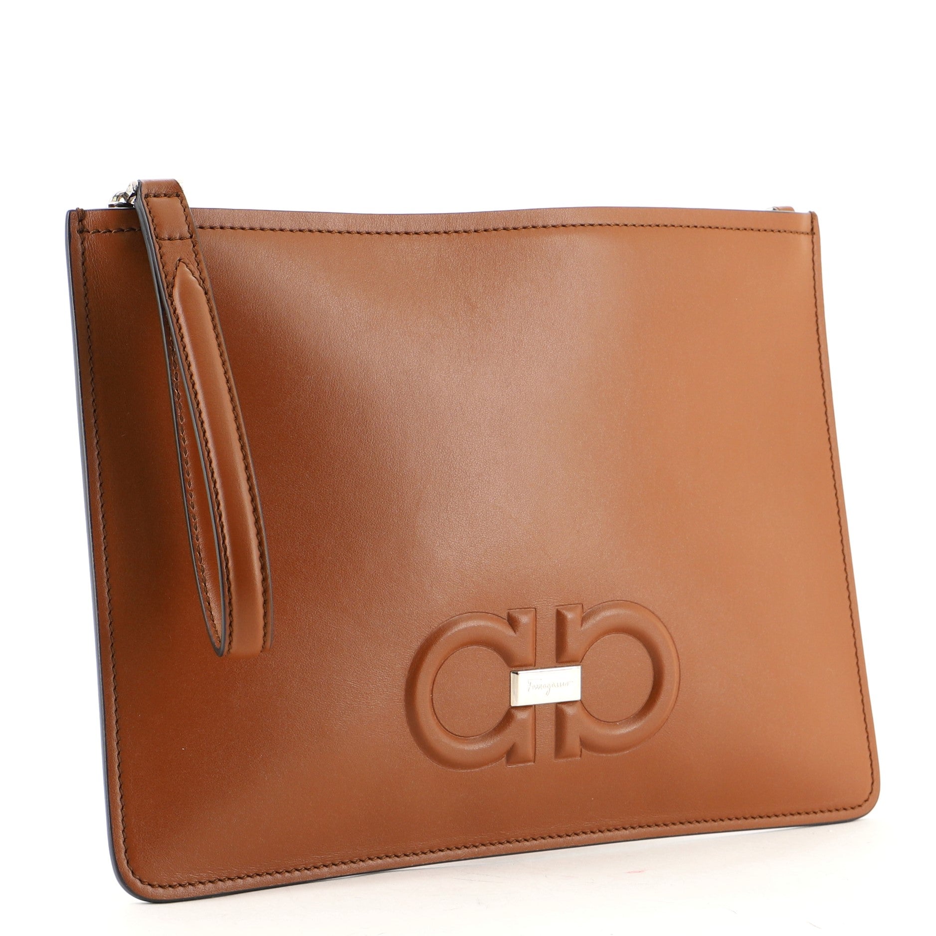 Gancini Wristlet Clutch Leather Medium