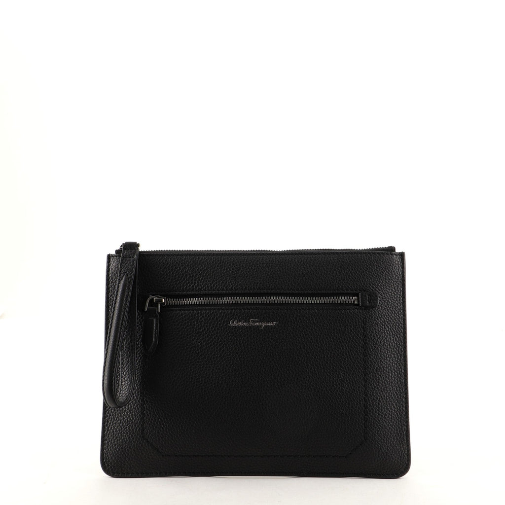 Front Pocket Wristlet Clutch Leather Medium
