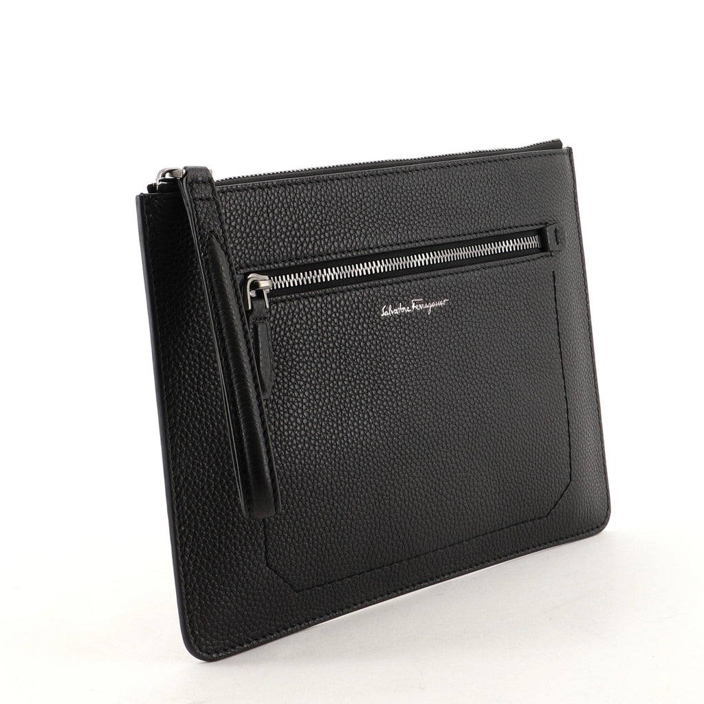 Front Pocket Wristlet Clutch Leather Medium