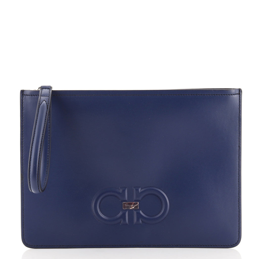 Gancini Wristlet Clutch Leather Medium