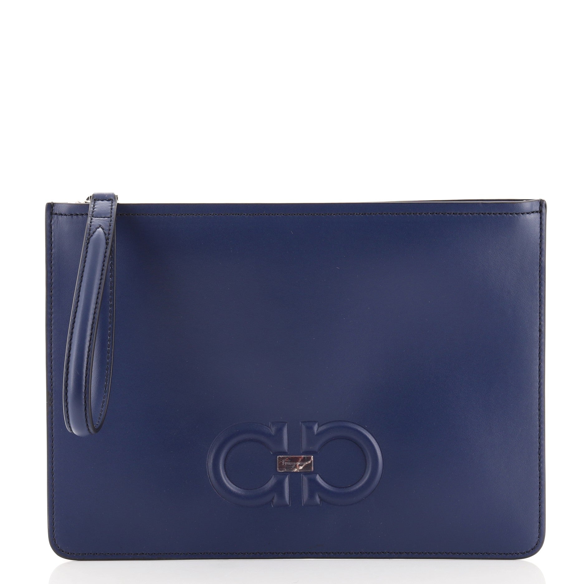 Gancini Wristlet Clutch Leather Medium