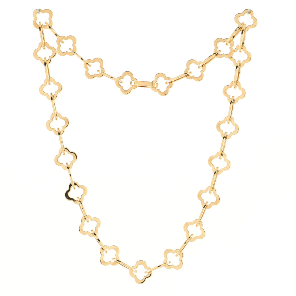 Byzantine Alhambra Chain Link Necklace 18K Yellow Gold