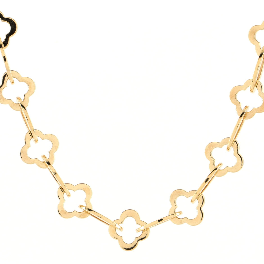 Byzantine Alhambra Chain Link Necklace 18K Yellow Gold