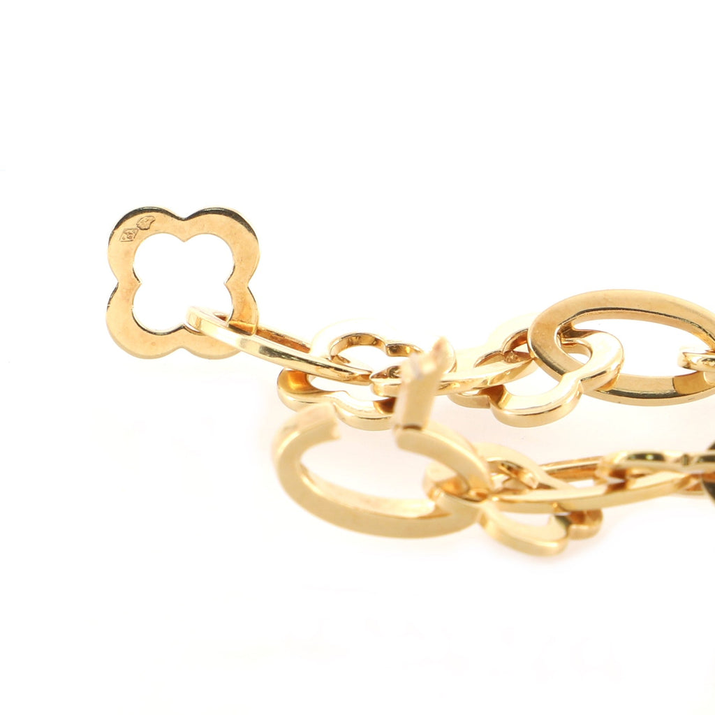 Byzantine Alhambra Chain Link Necklace 18K Yellow Gold
