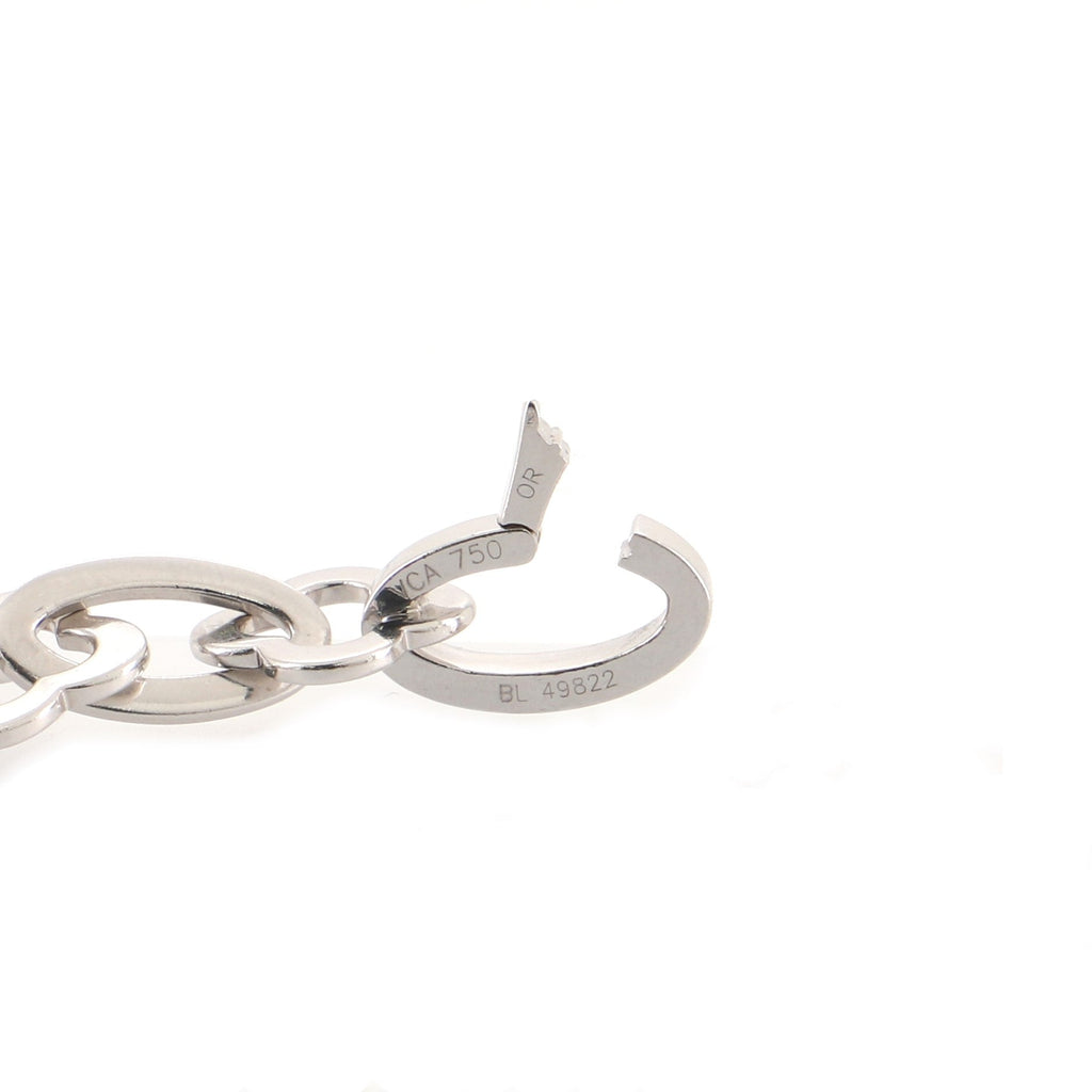 Byzantine Alhambra Chain Link Necklace 18K White Gold