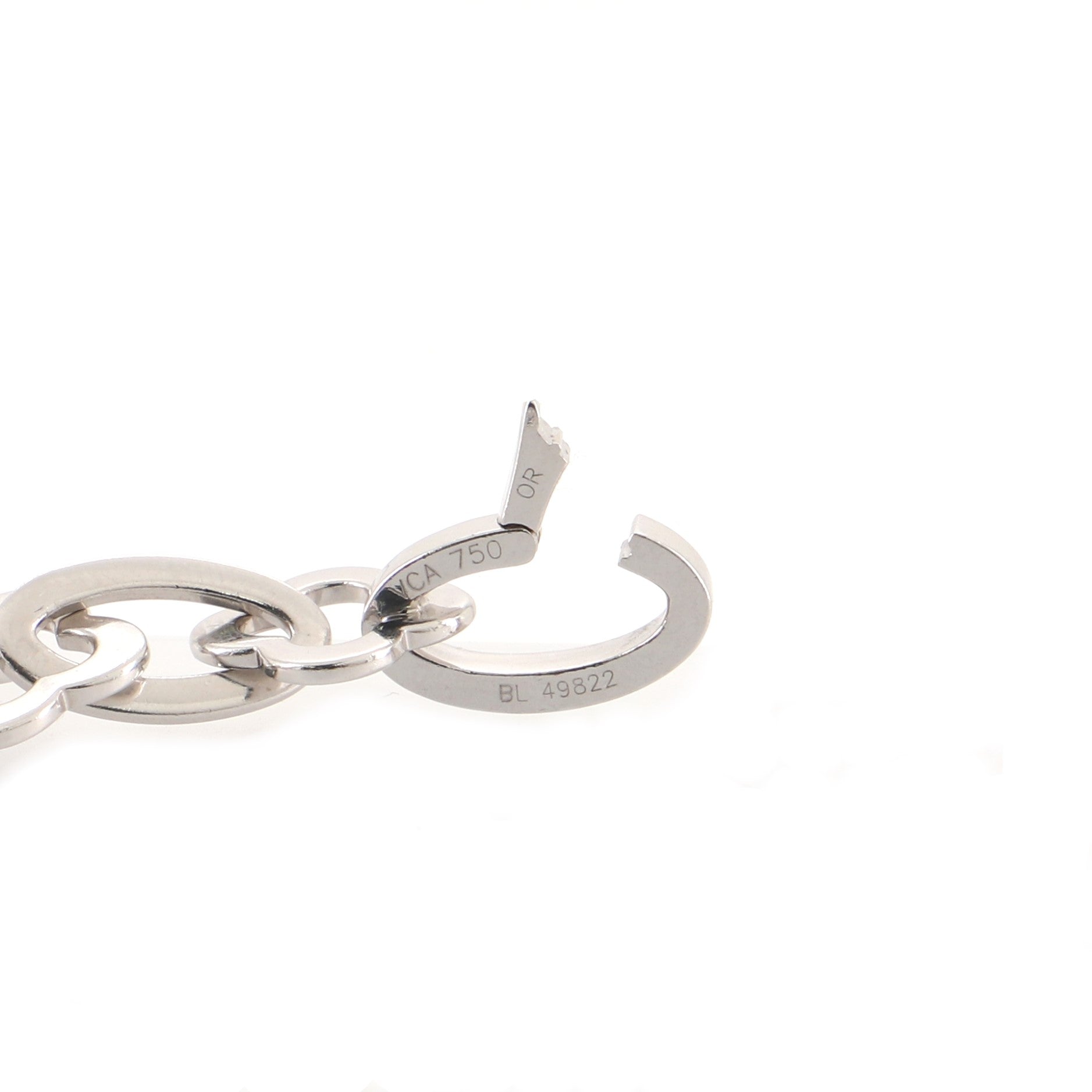 Byzantine Alhambra Chain Link Necklace 18K White Gold