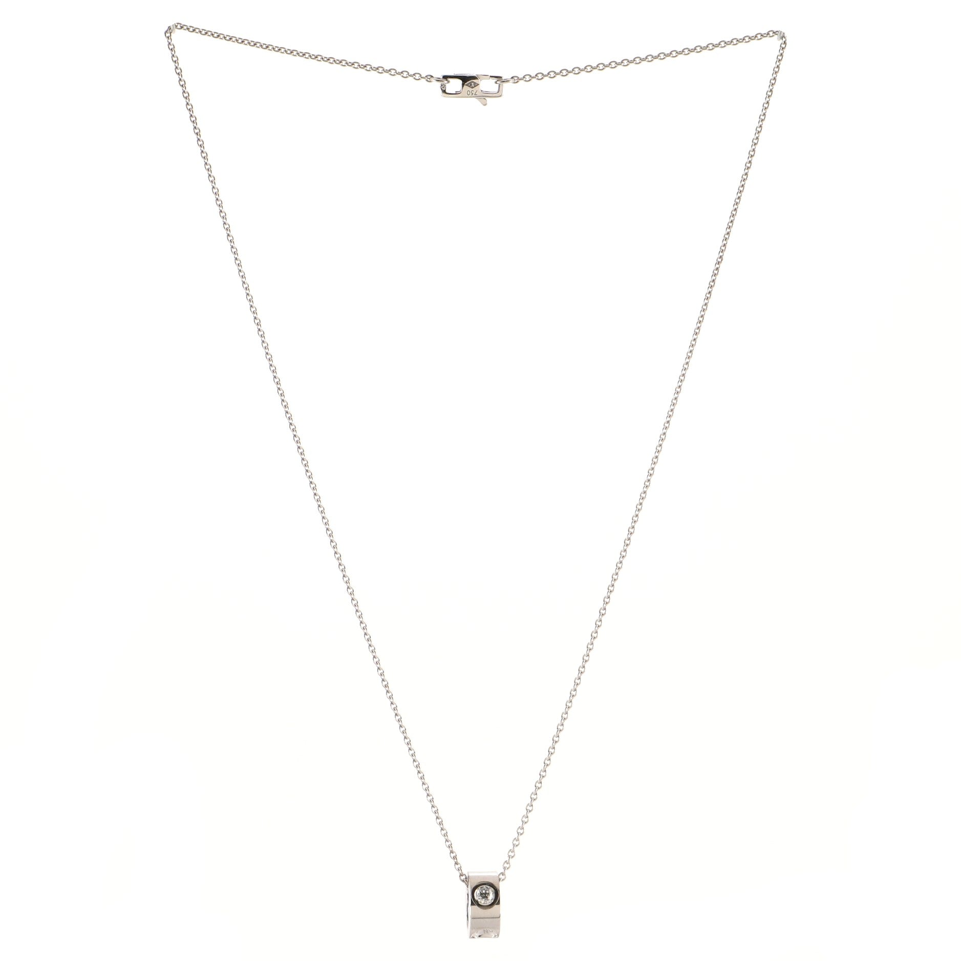 Empreinte Pendant Necklace 18K White Gold and Diamond