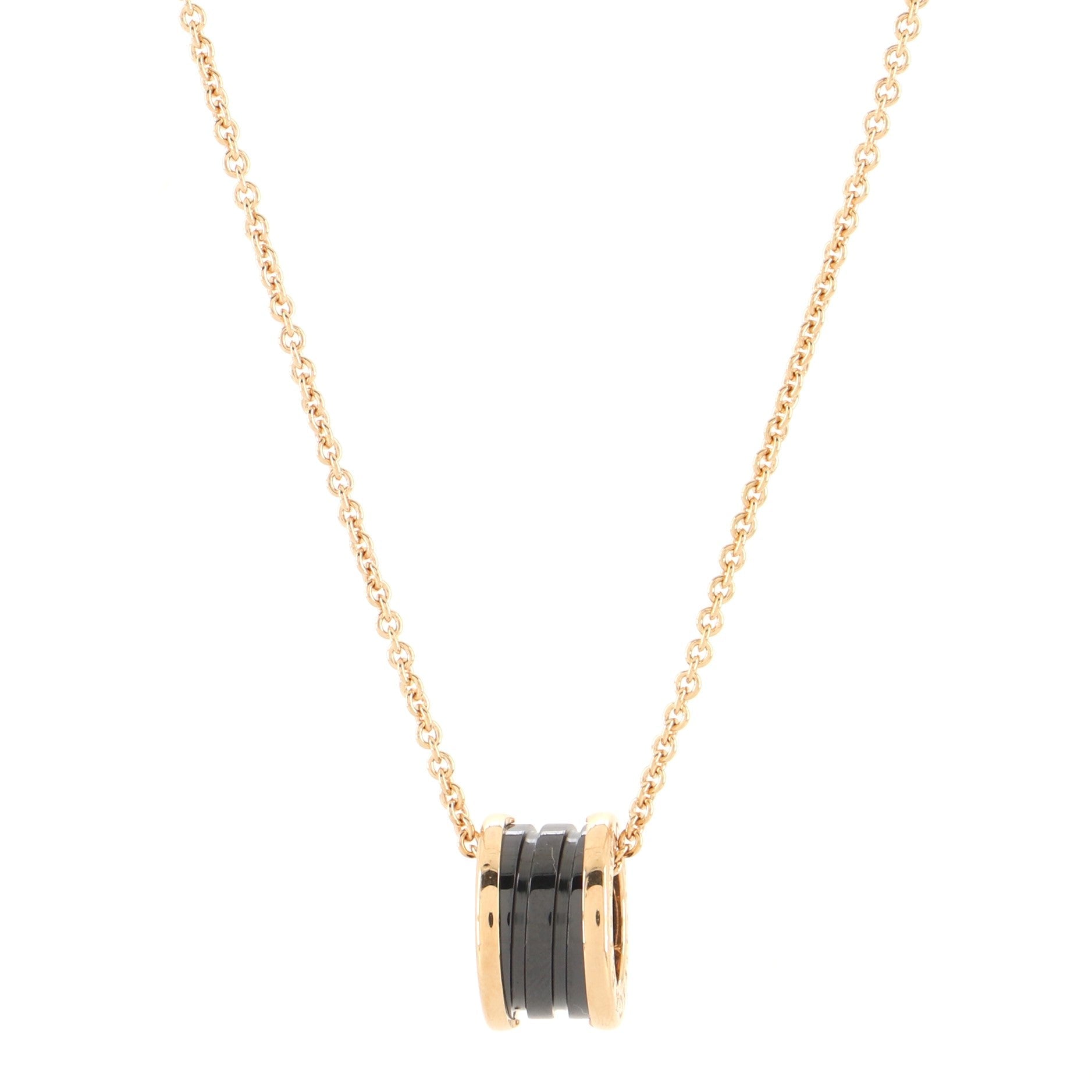 B.Zero1 Pendant Necklace 18K Rose Gold and Ceramic