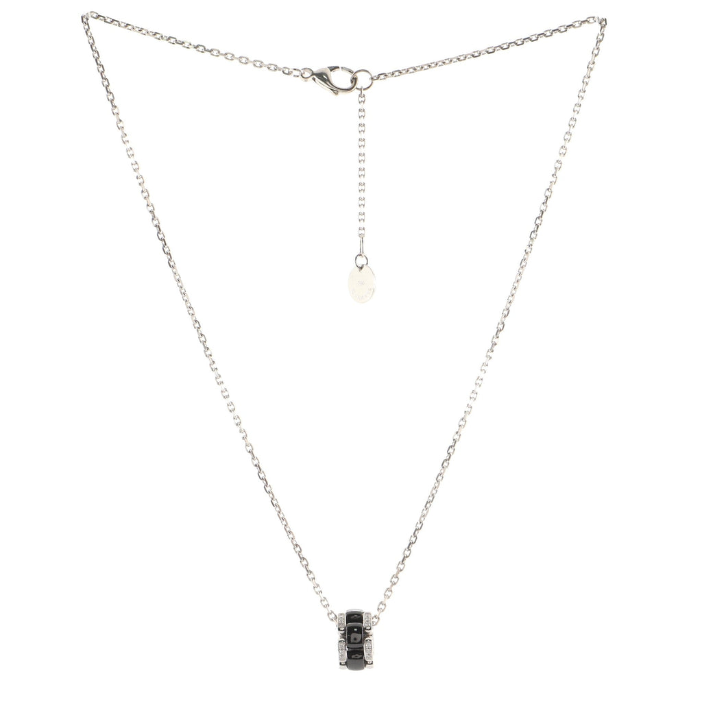 Ultra Pendant Necklace 18k White Gold with Diamonds and Hematite