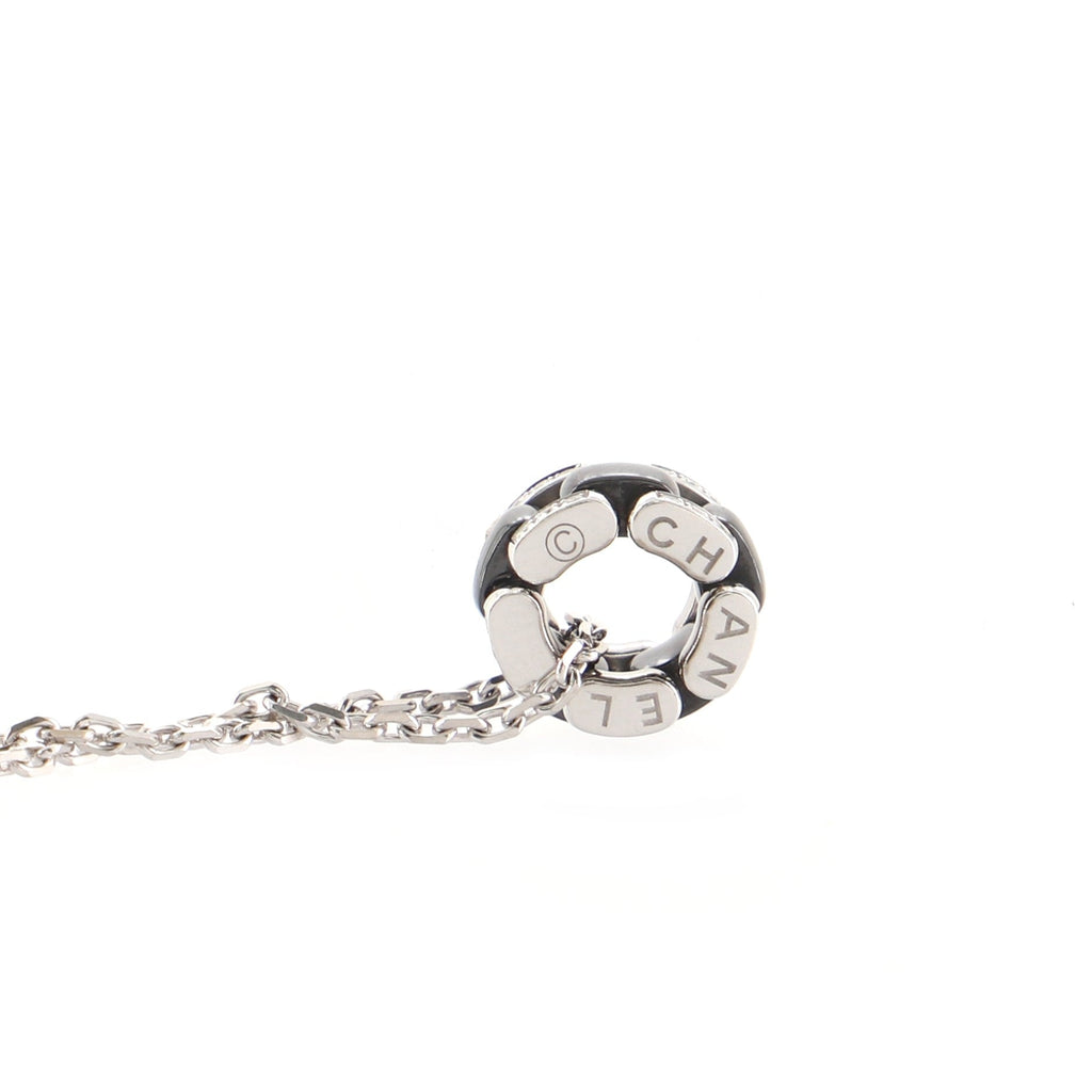 Ultra Pendant Necklace 18k White Gold with Diamonds and Hematite