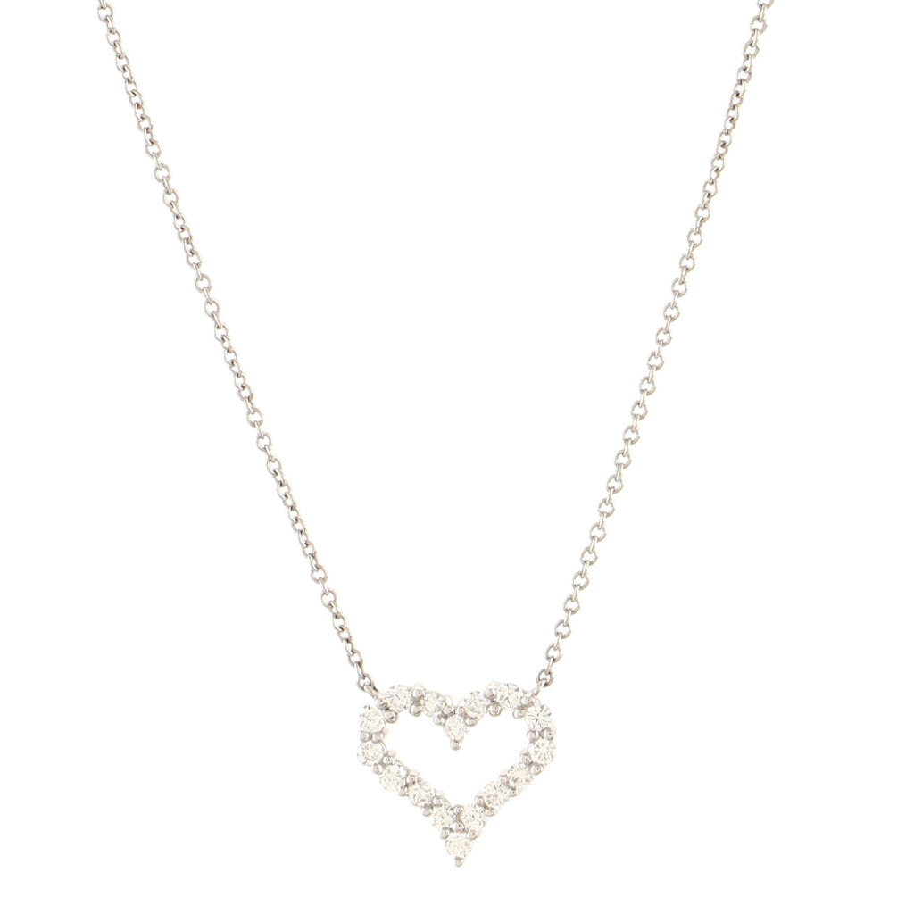 Sentimental Heart Necklace Platinum with Diamonds Small