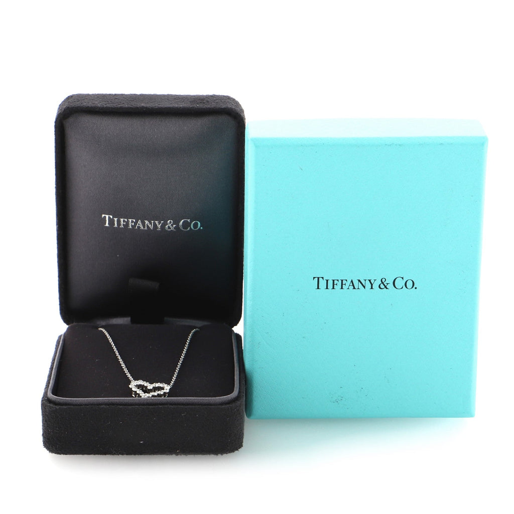 Sentimental Heart Necklace Platinum with Diamonds Small