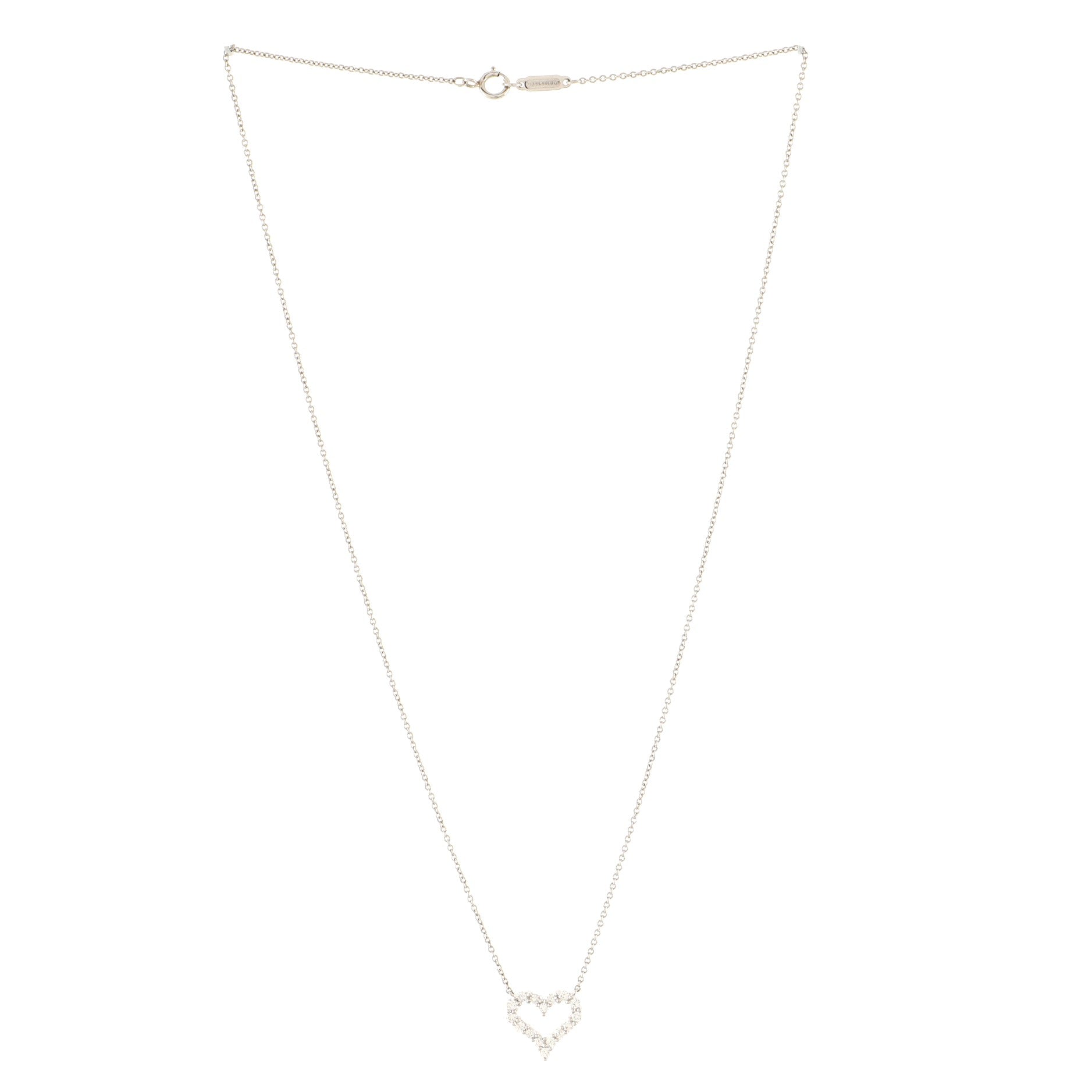 Sentimental Heart Necklace Platinum with Diamonds Small