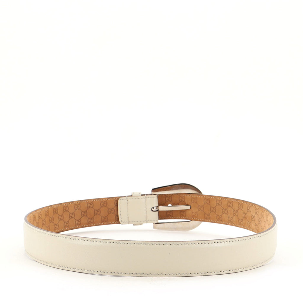 Round Buckle Belt Leather Medium 85