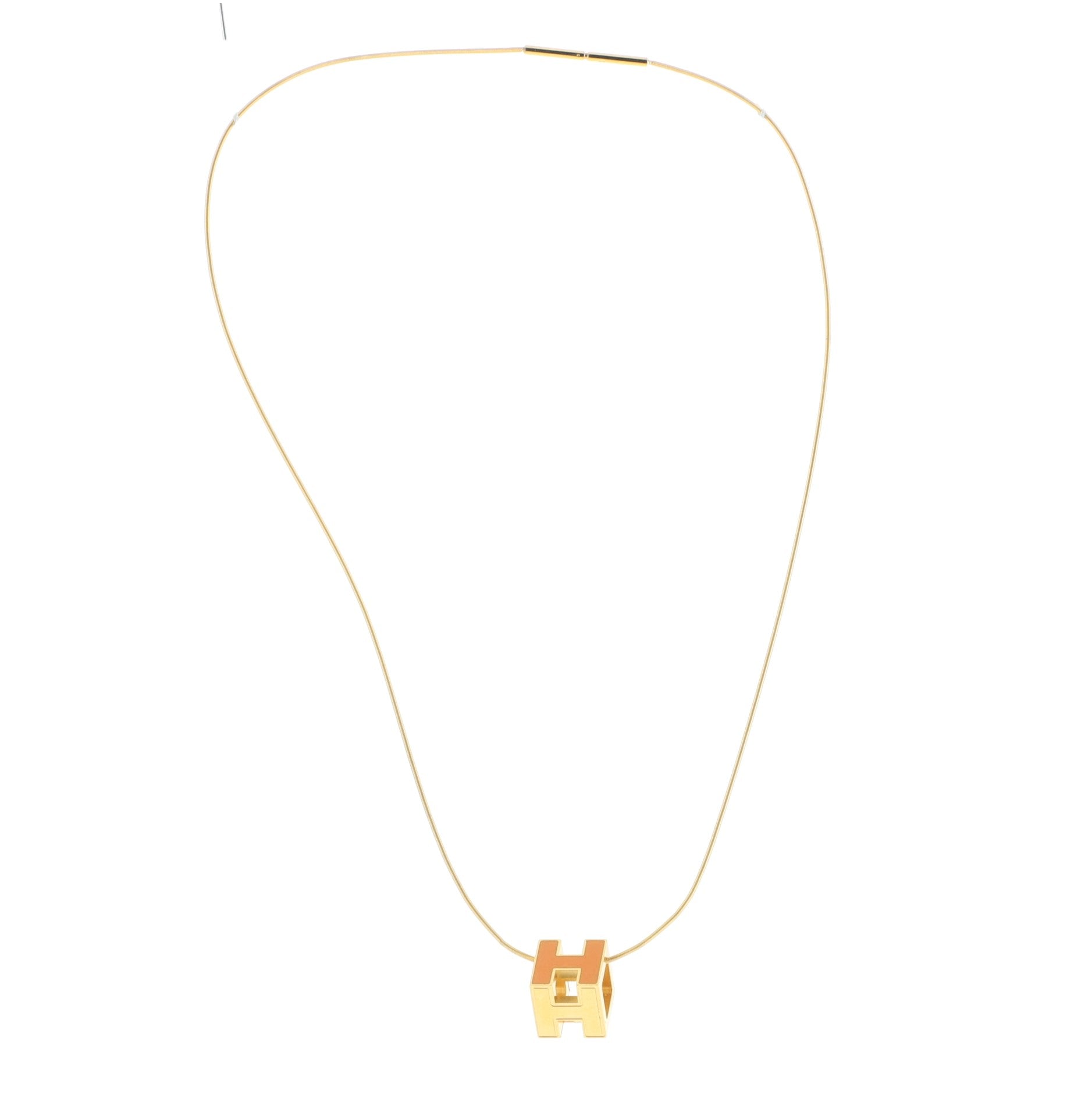 Pop H Cube Pendant Necklace Metal with Enamel