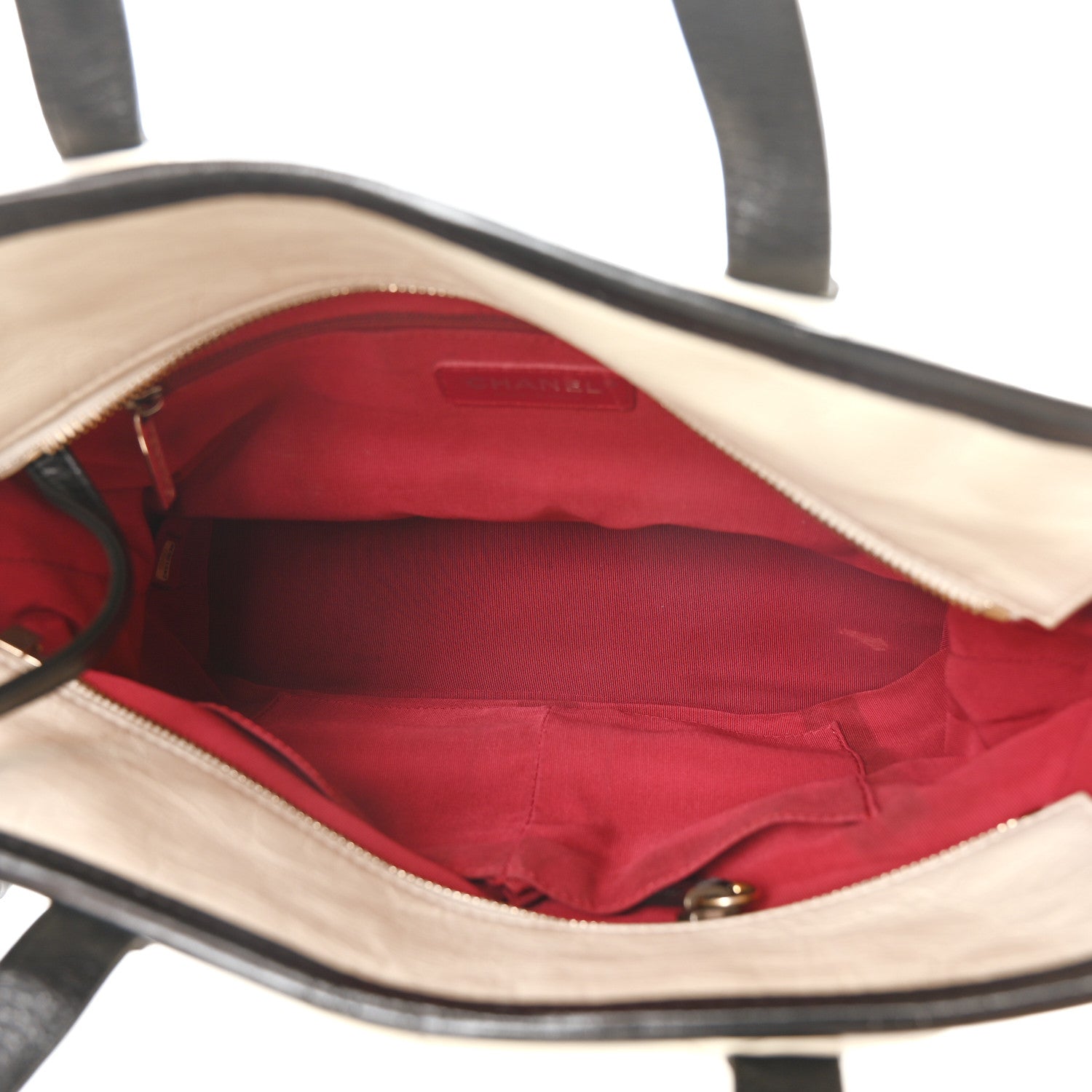 Aged Calfskin Quilted Medium Gabrielle Shopping Tote White Black