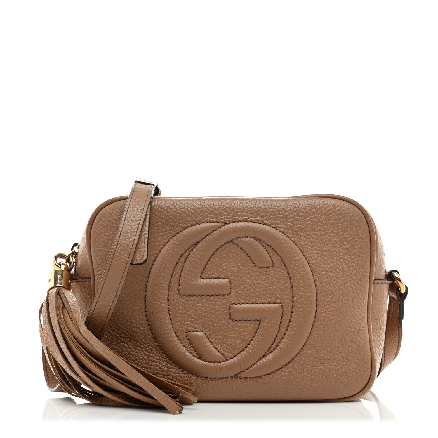 Pebbled Calfskin Small Soho Disco Bag Camelia