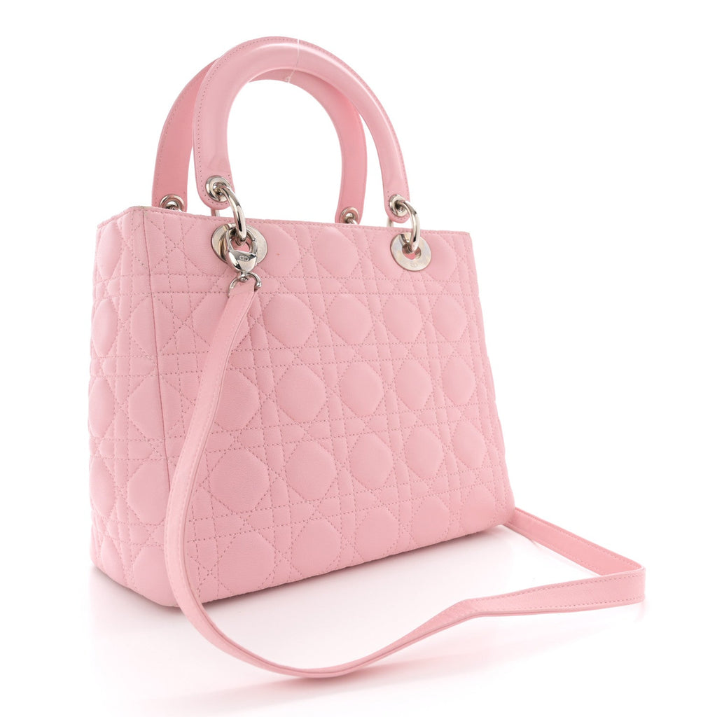Lambskin Cannage Medium Lady Dior Light Pink