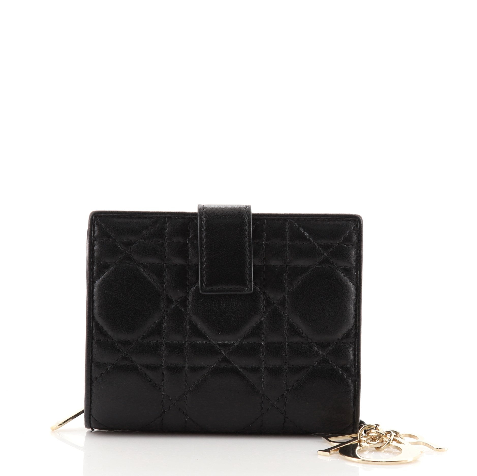 Lady Dior Flap Wallet Cannage Quilt Lambskin Mini
