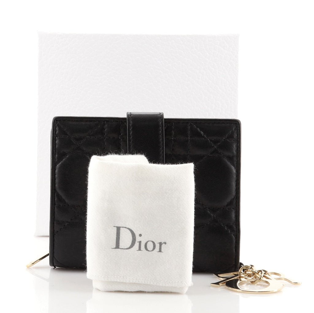 Lady Dior Flap Wallet Cannage Quilt Lambskin Mini