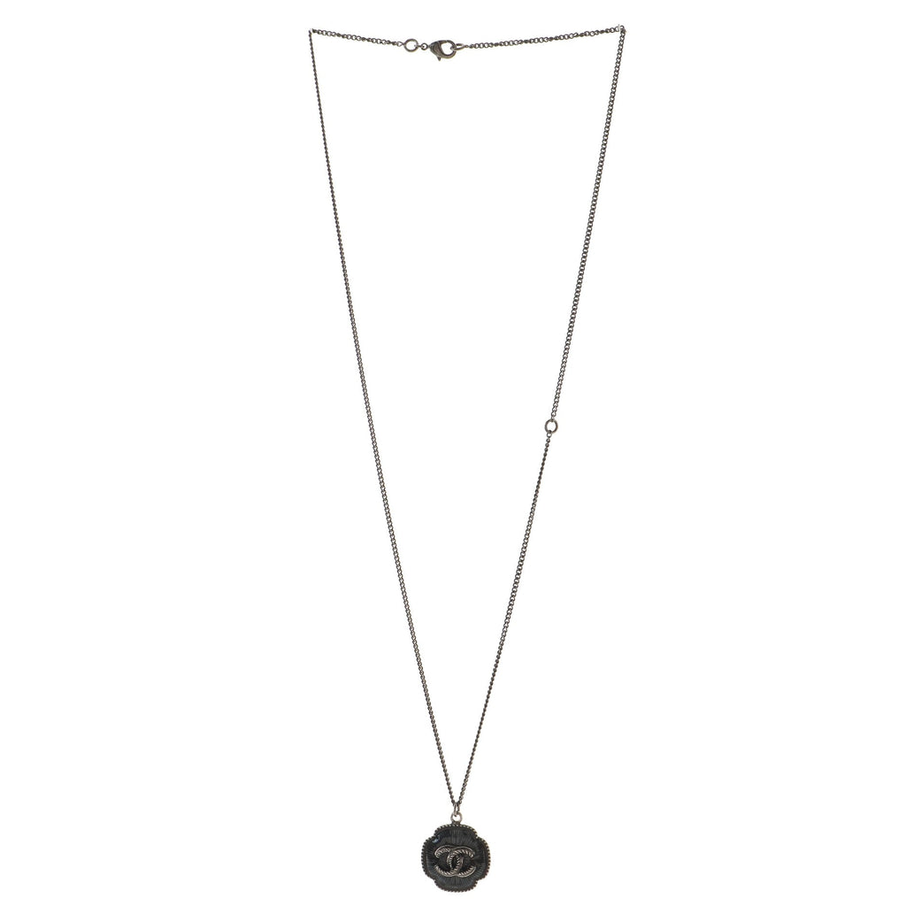 CC Pendant Long Necklace Enamel with Metal